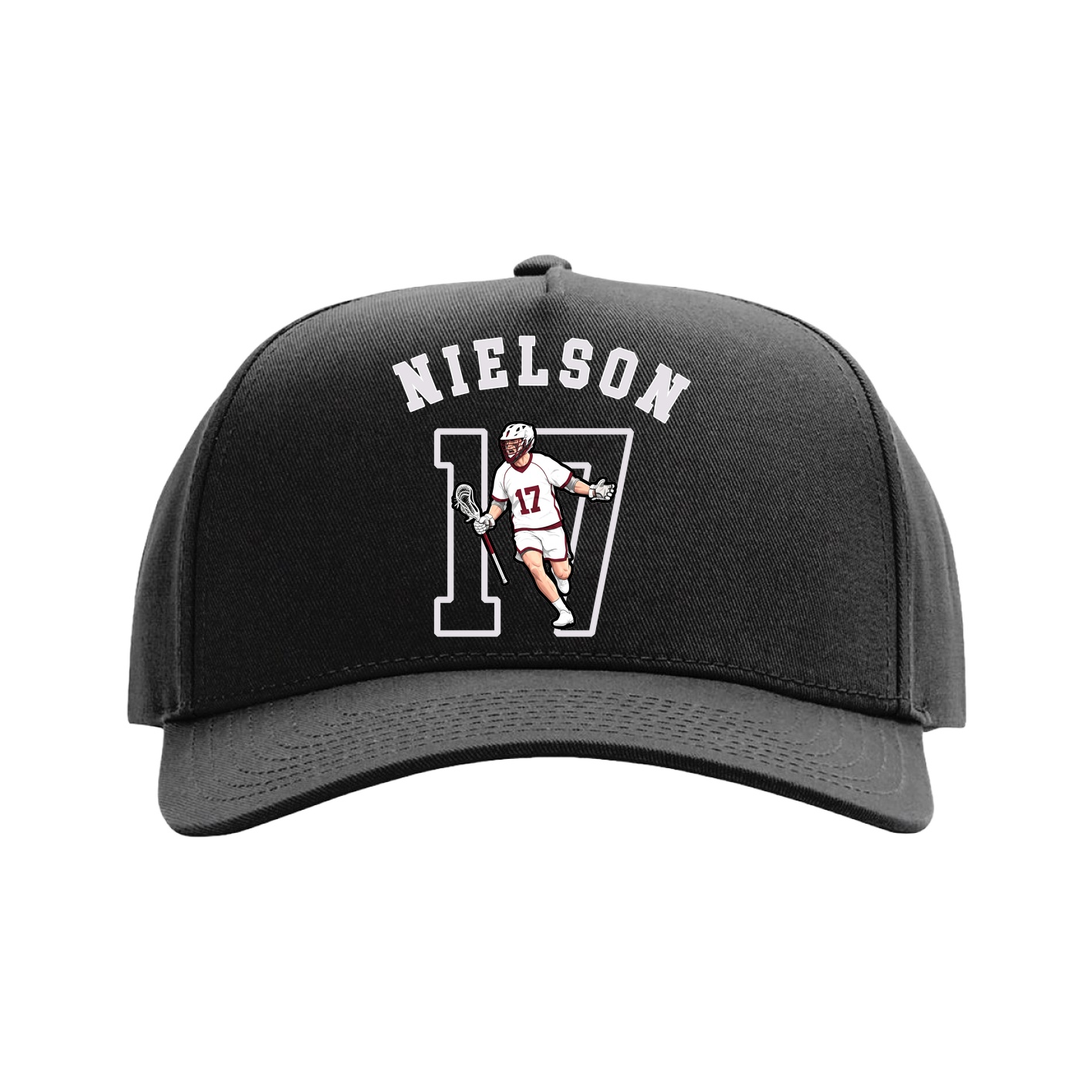 Full Fabric Five-Panel Champ Cap — Shirsey Arch in Black