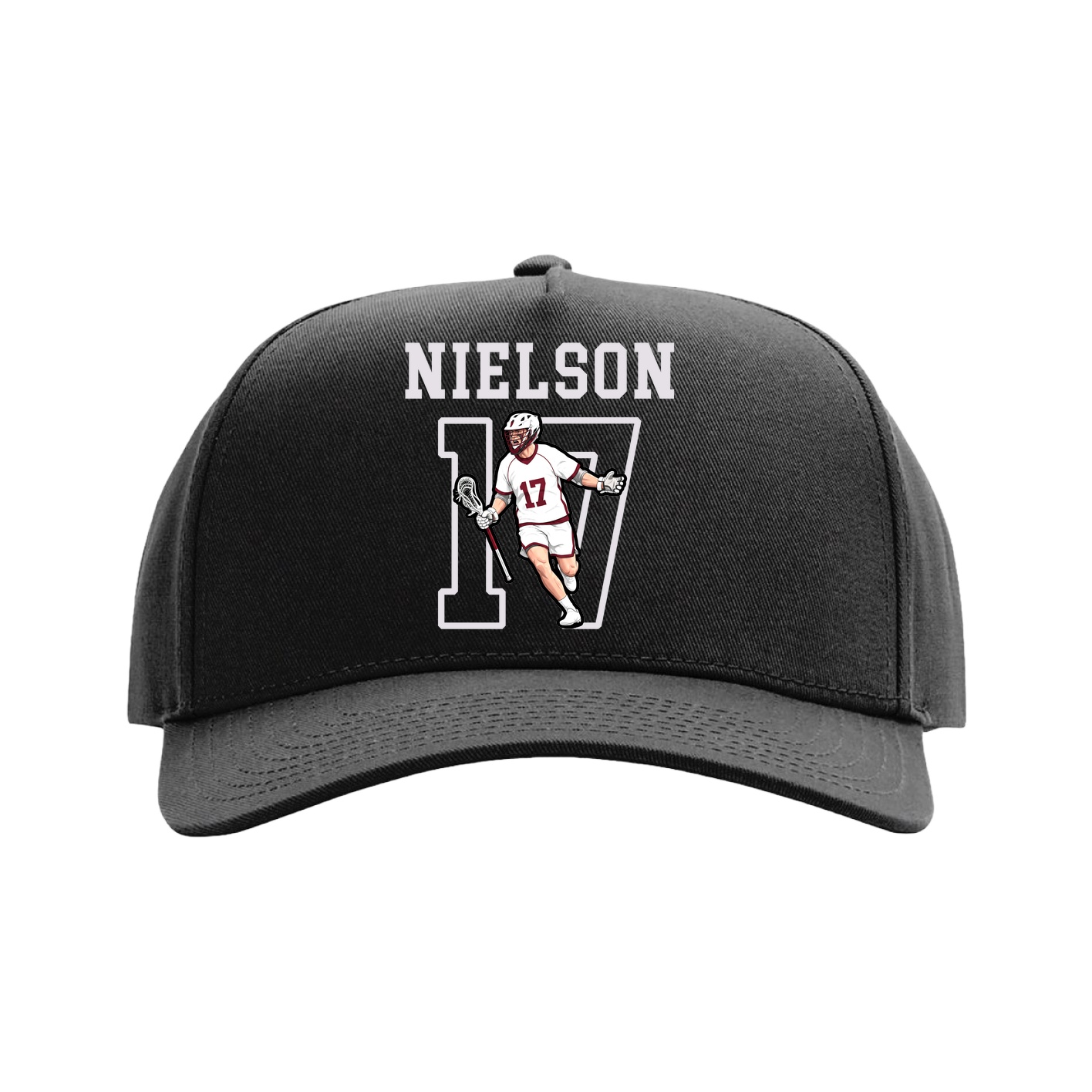 Full Fabric Five-Panel Champ Cap — Shirsey in Black