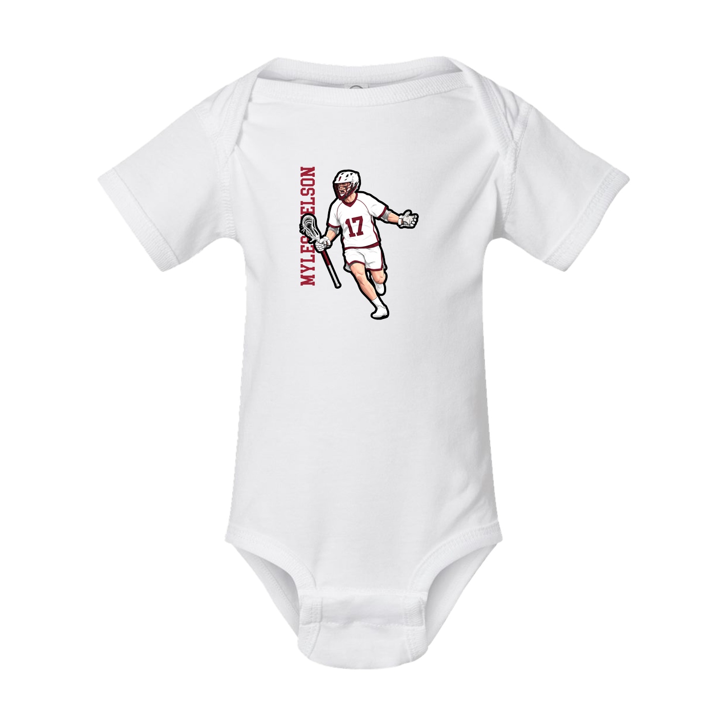 Baby Onesie — Name Vertical in White