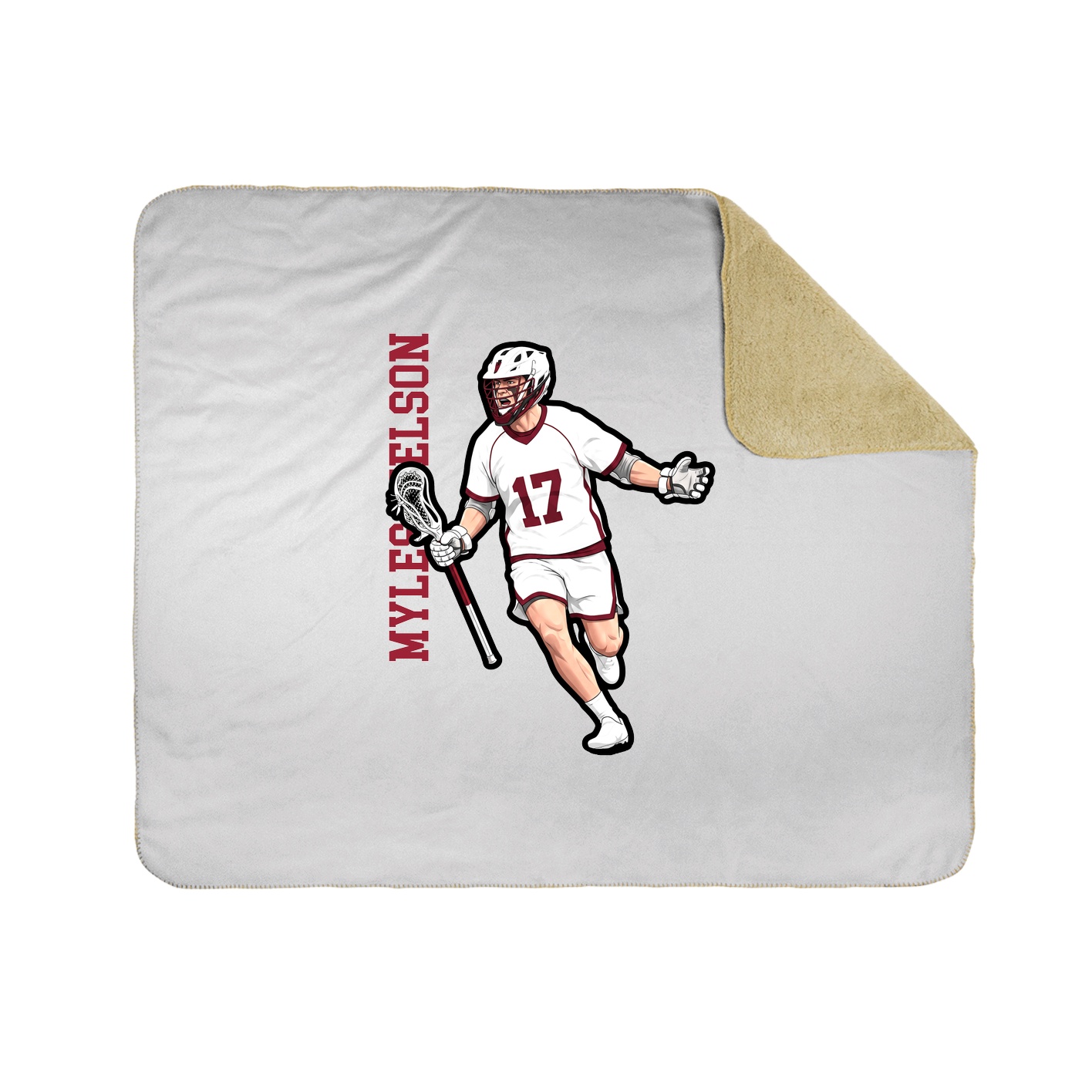 Throw Blanket — Name Vertical in White