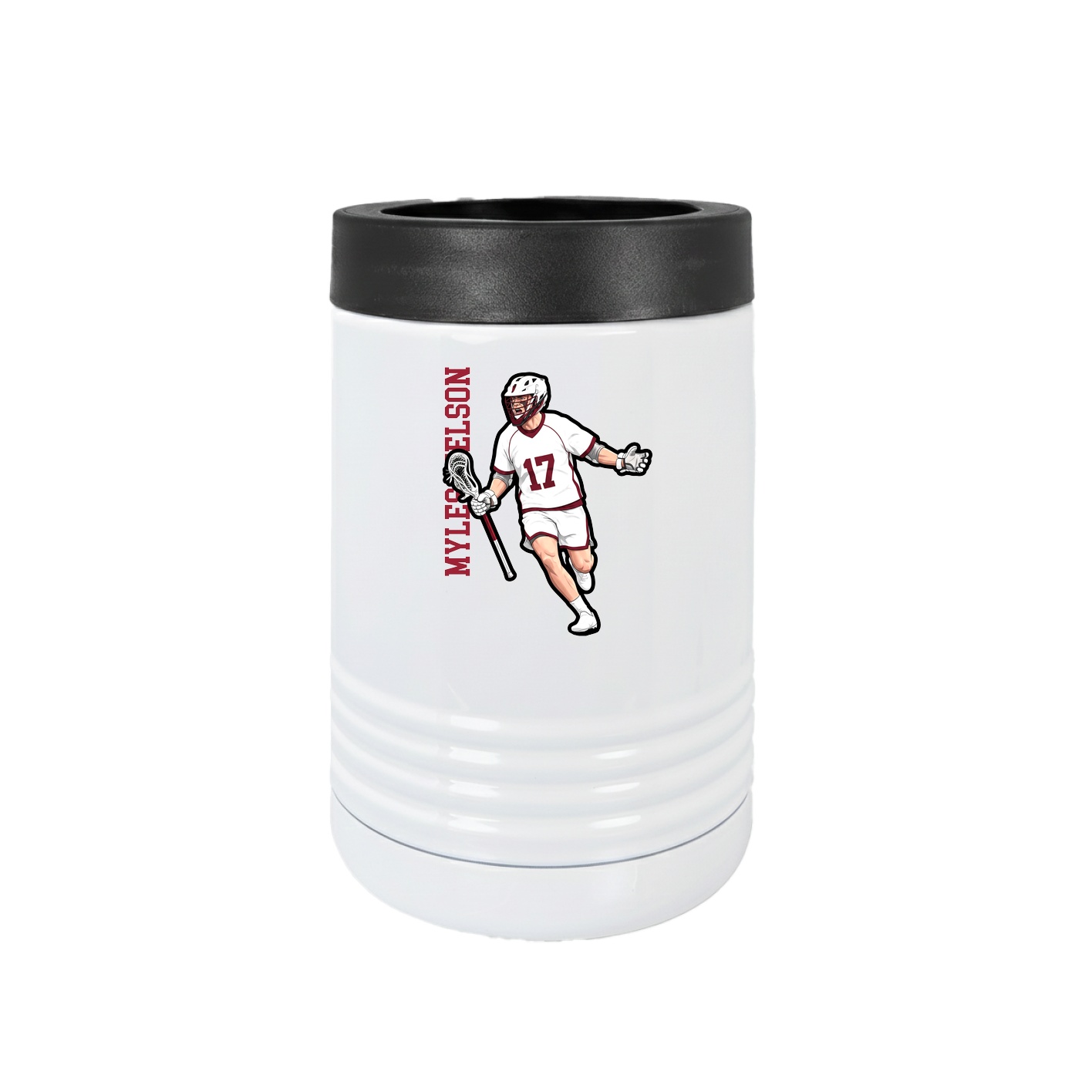 Beverage Holder — Name Vertical in White