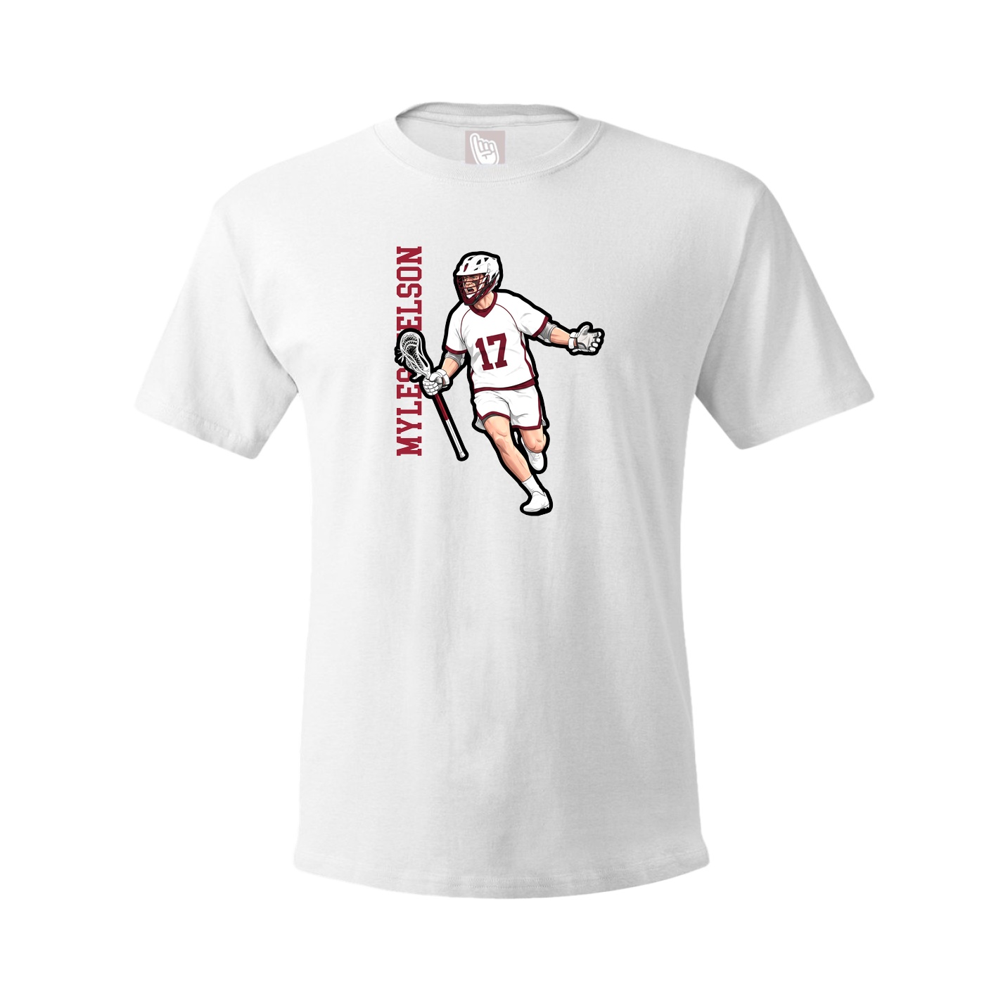 Tee — Name Vertical in White