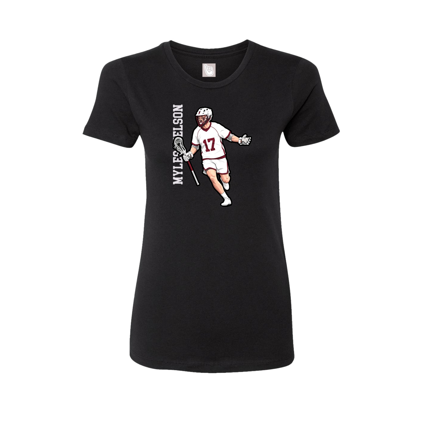 Fitted Women's Tee — Name Vertical in Black