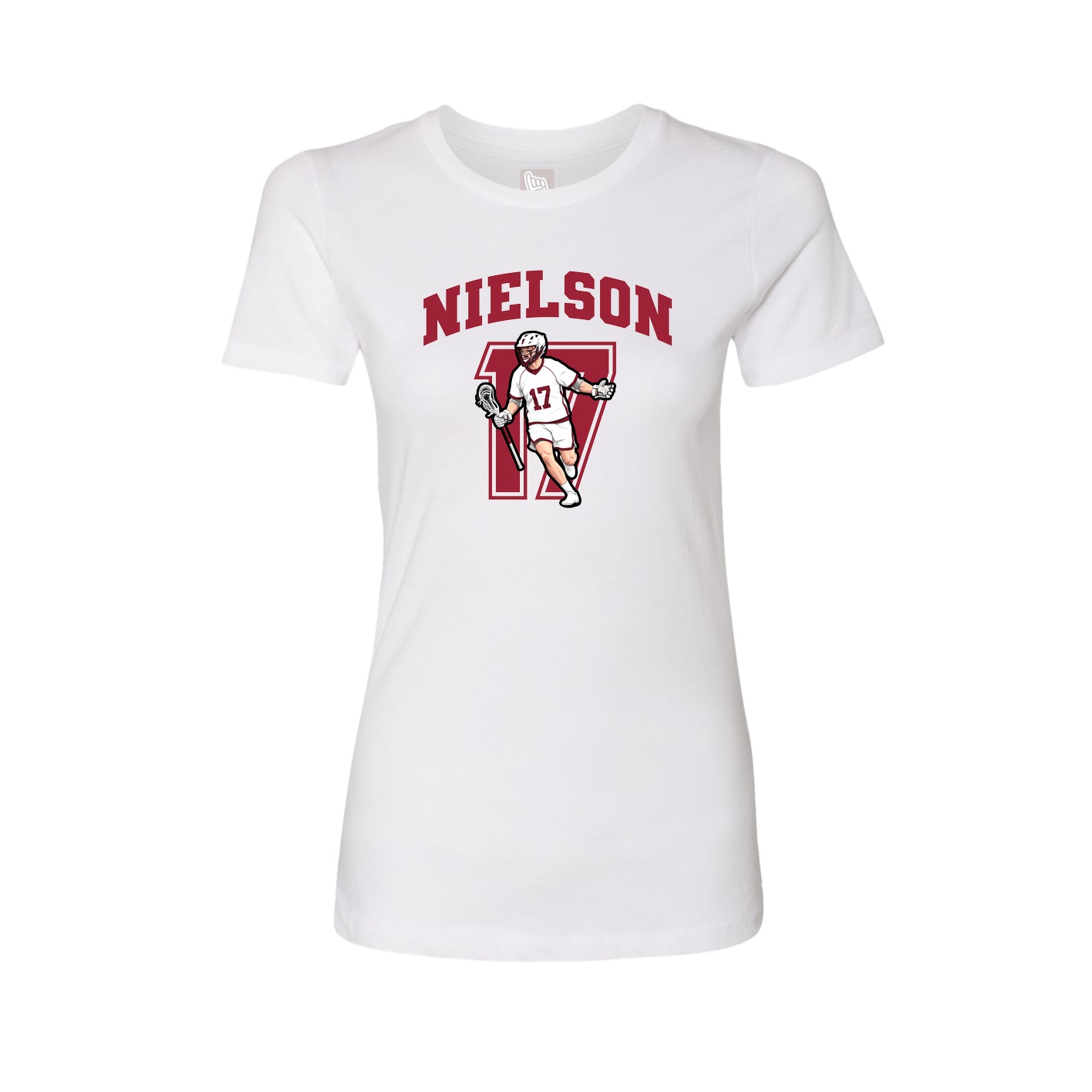 Fitted Women's Tee — Number in White