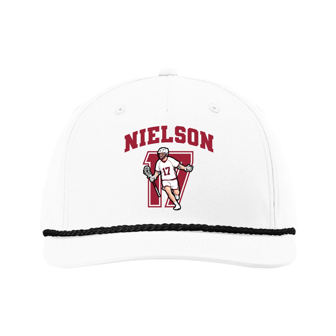 Five-Panel Classic Rope Cap — Number in White