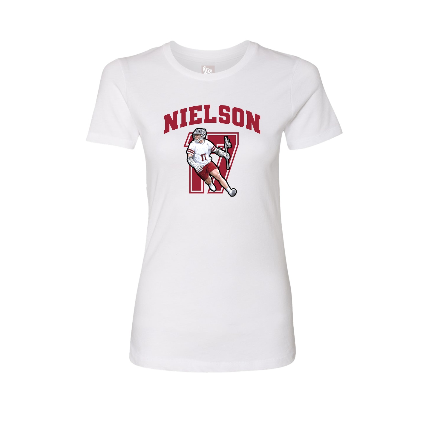 Fitted Women's Tee — Number in White