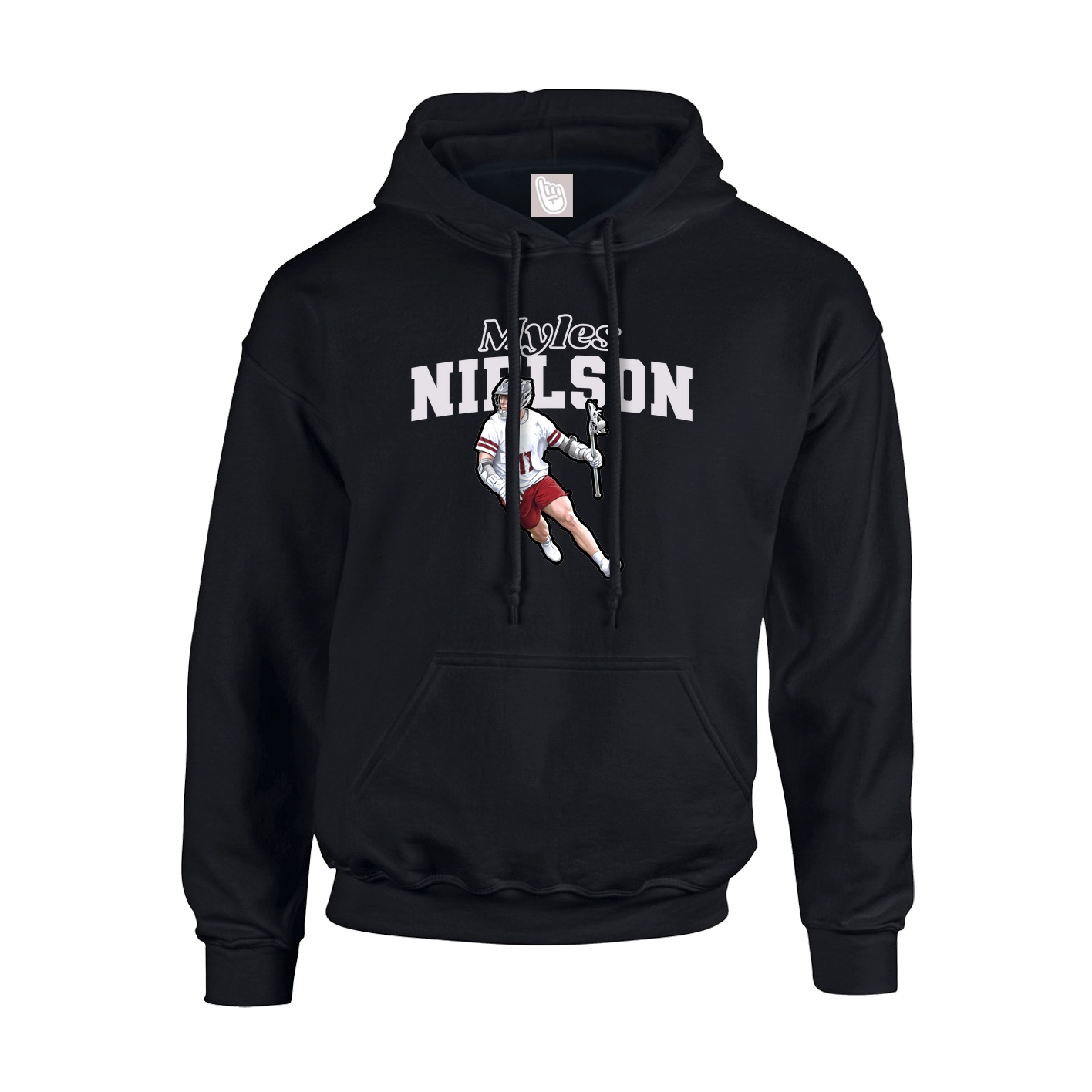 Youth Hoodie — Name Arch in Black