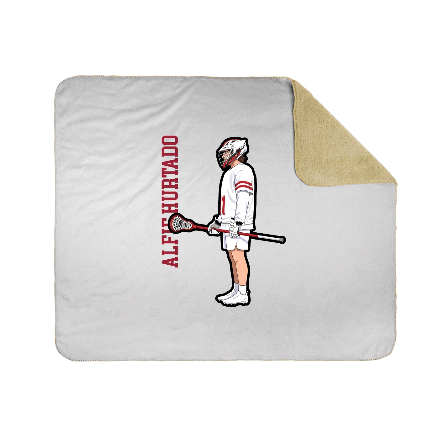 Throw Blanket — Name Vertical in White