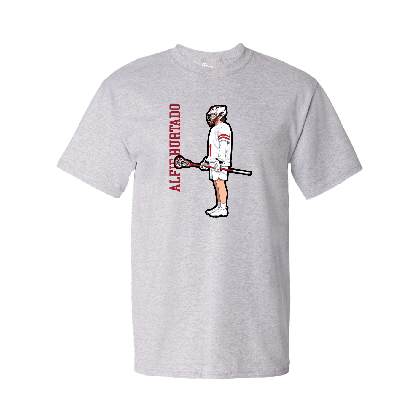 Youth Tee — Name Vertical in Grey