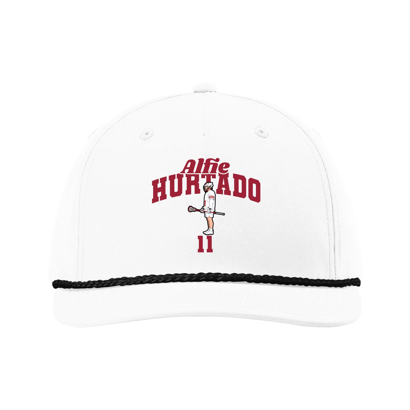 Five-Panel Classic Rope Cap — Signature Arch in White