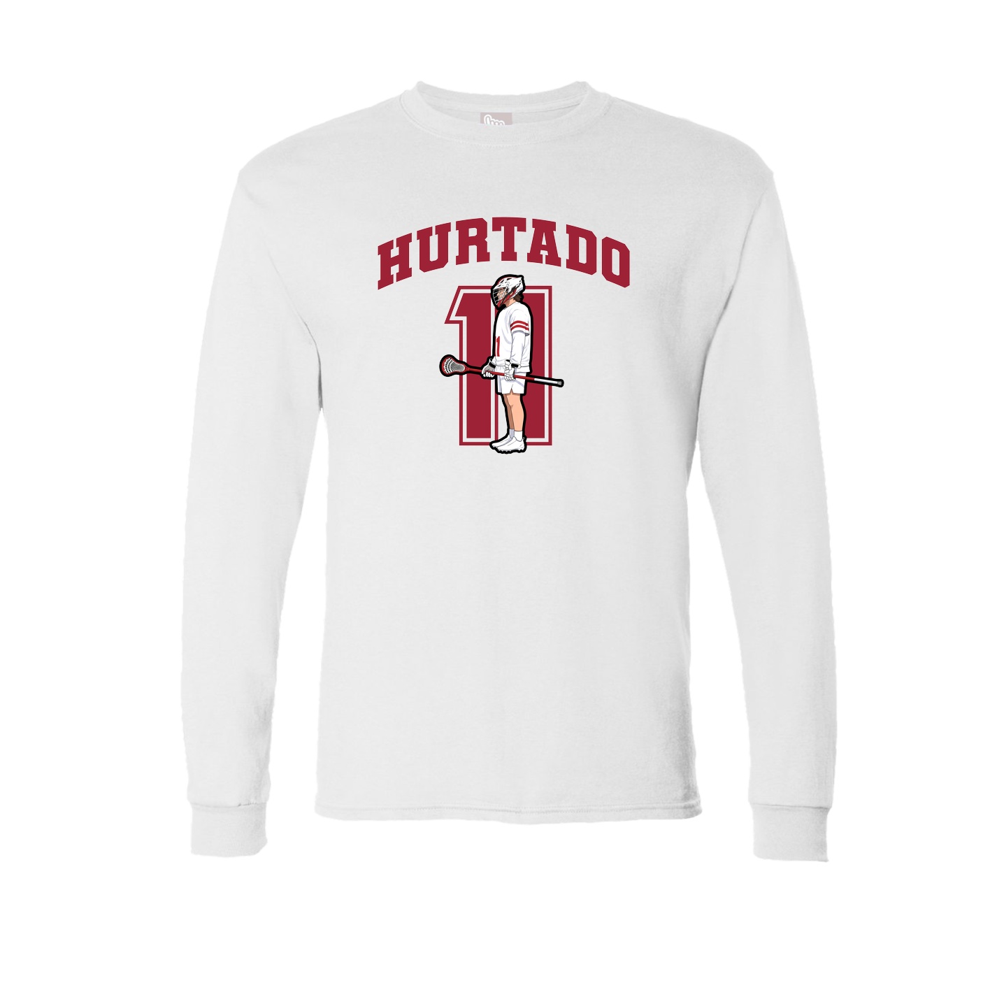 Long Sleeve Tee — Number in White