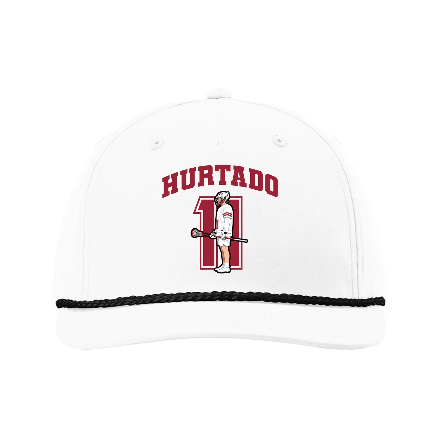 Five-Panel Classic Rope Cap — Number in White