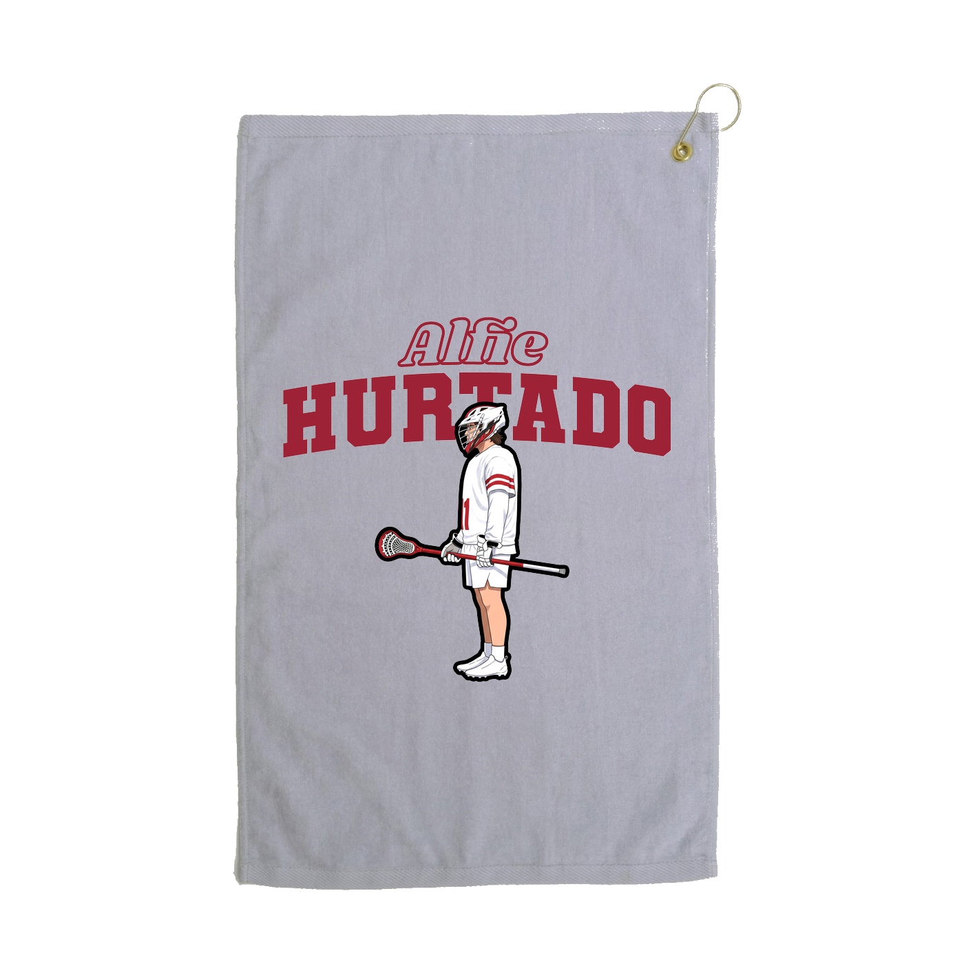 Golf Towel — Name Arch in Grey