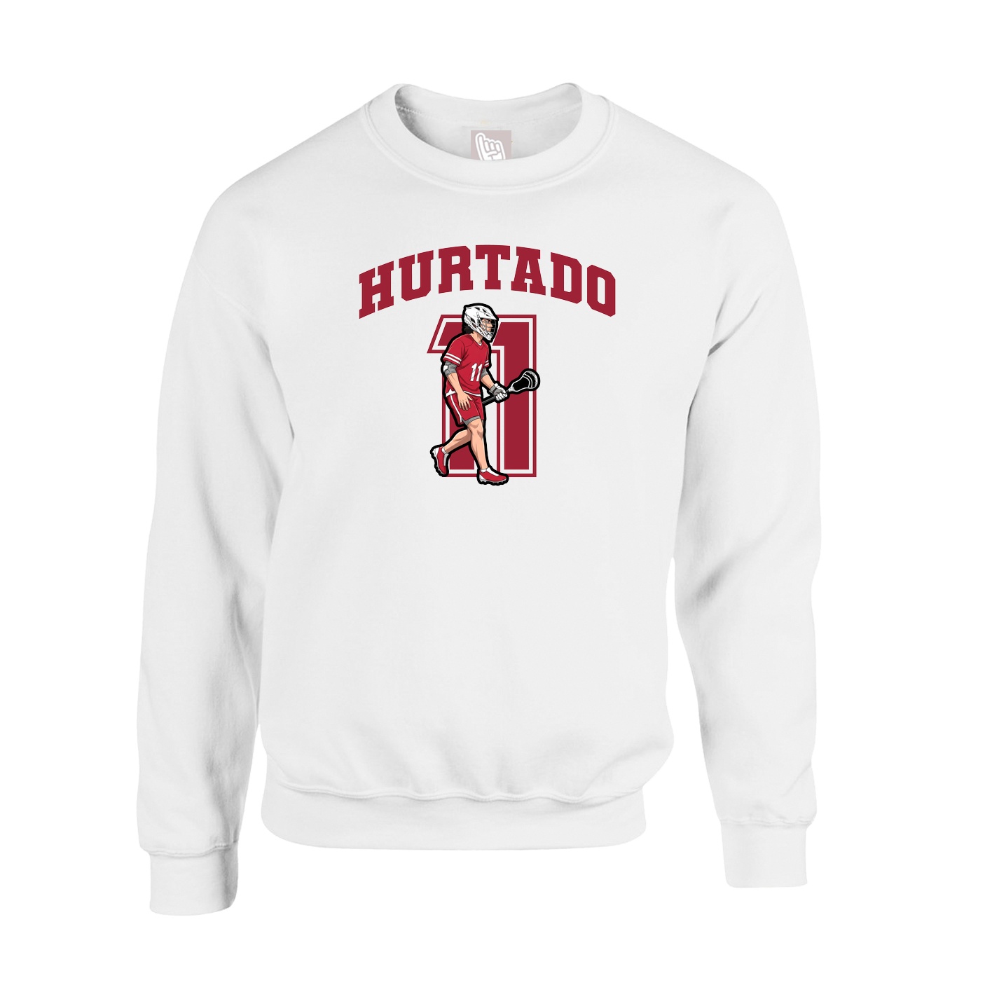 Fleece Crew — Number in White