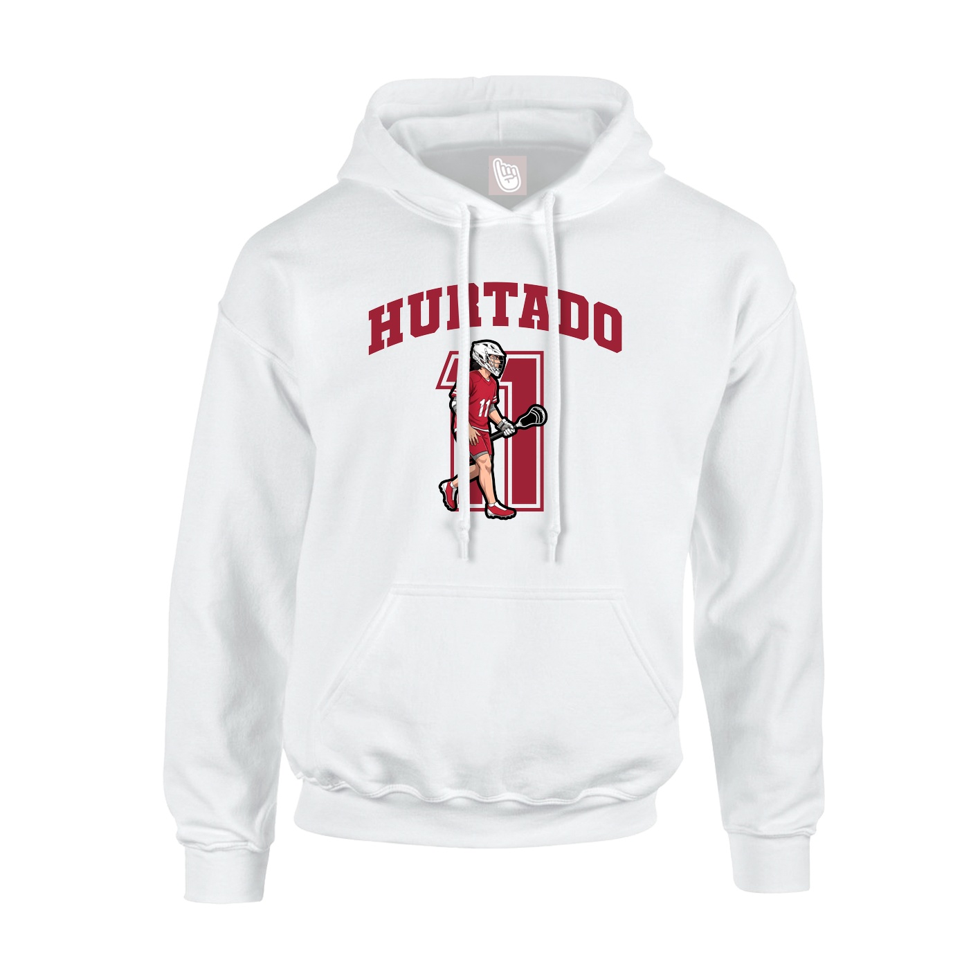 Youth Hoodie — Number in White