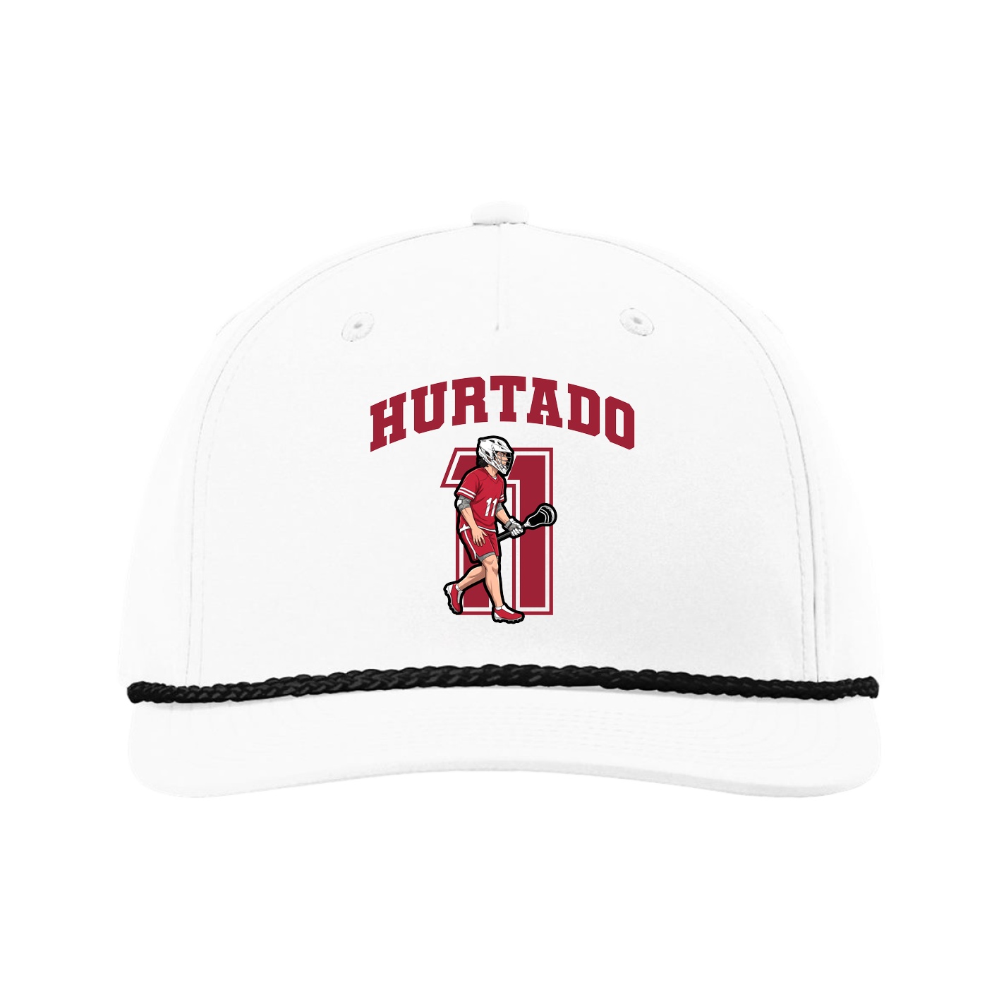 Five-Panel Classic Rope Cap — Number in White