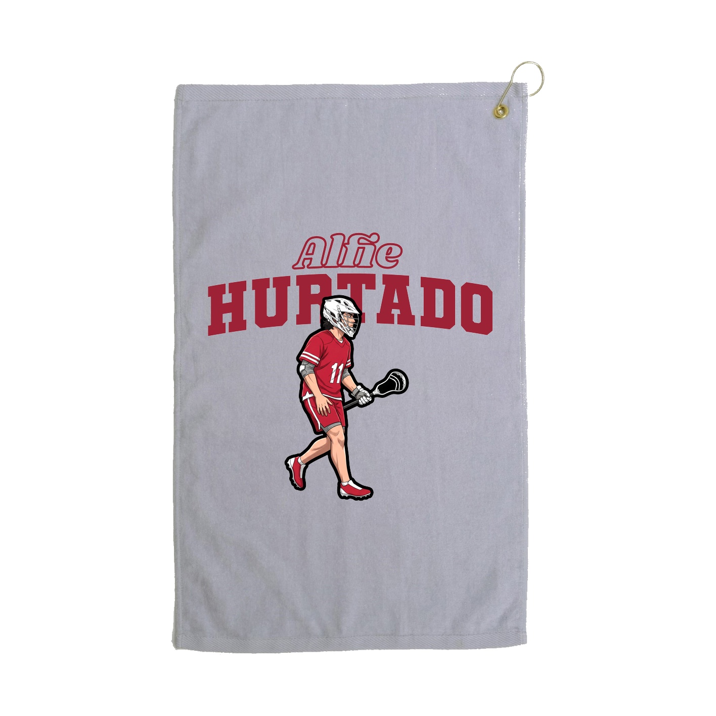 Golf Towel — Name Arch in Grey