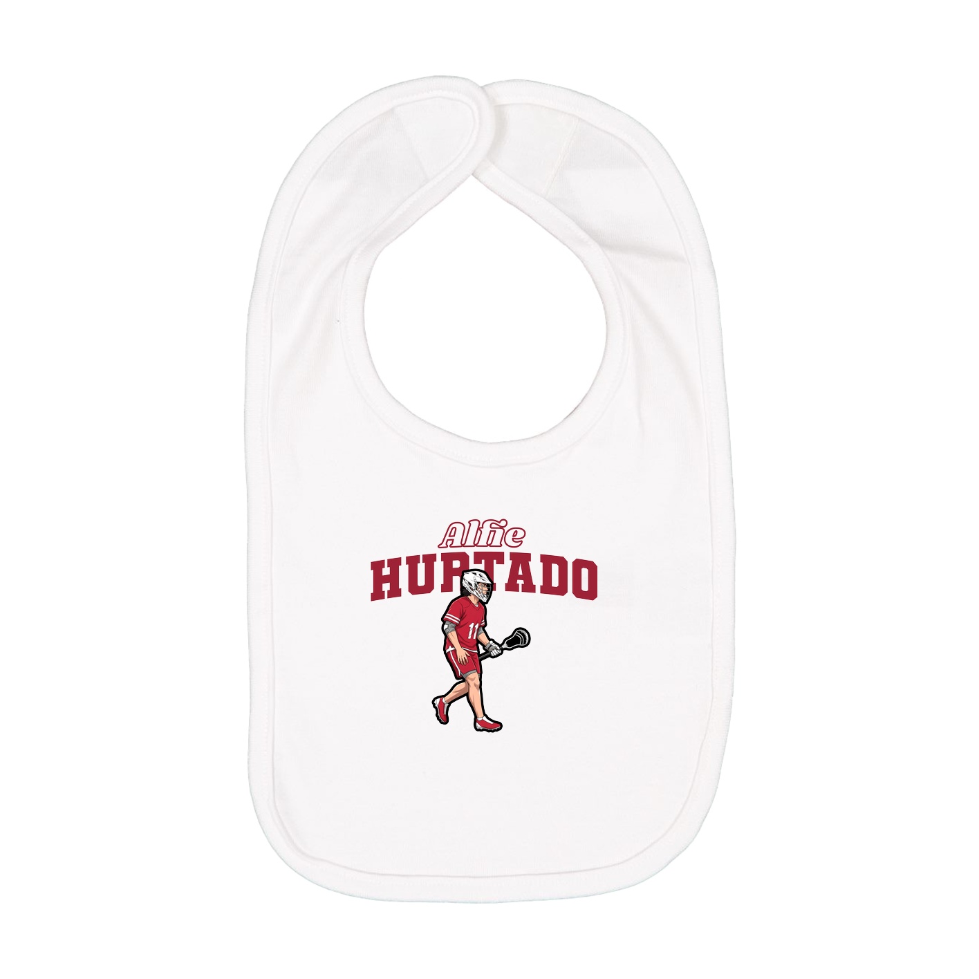 Infant Bib — Name Arch in White