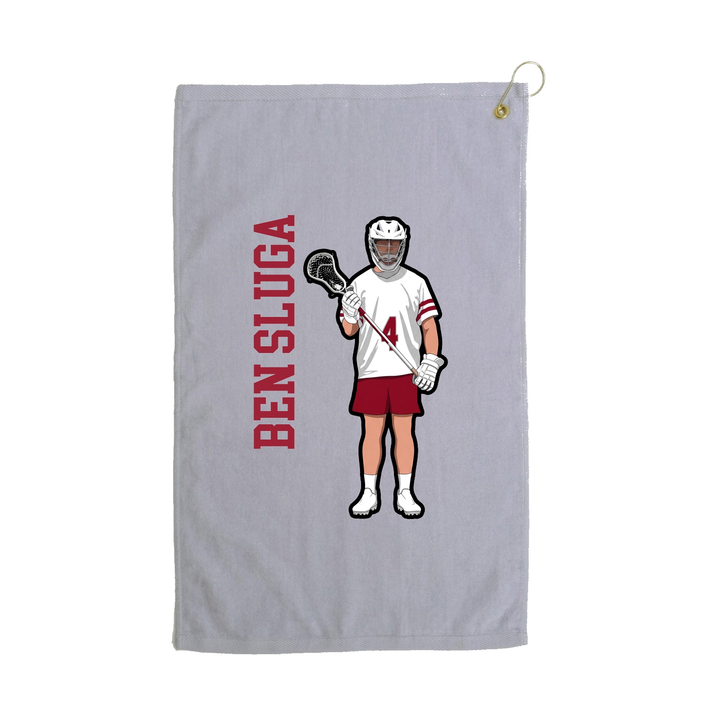 Golf Towel — Name Vertical in Grey