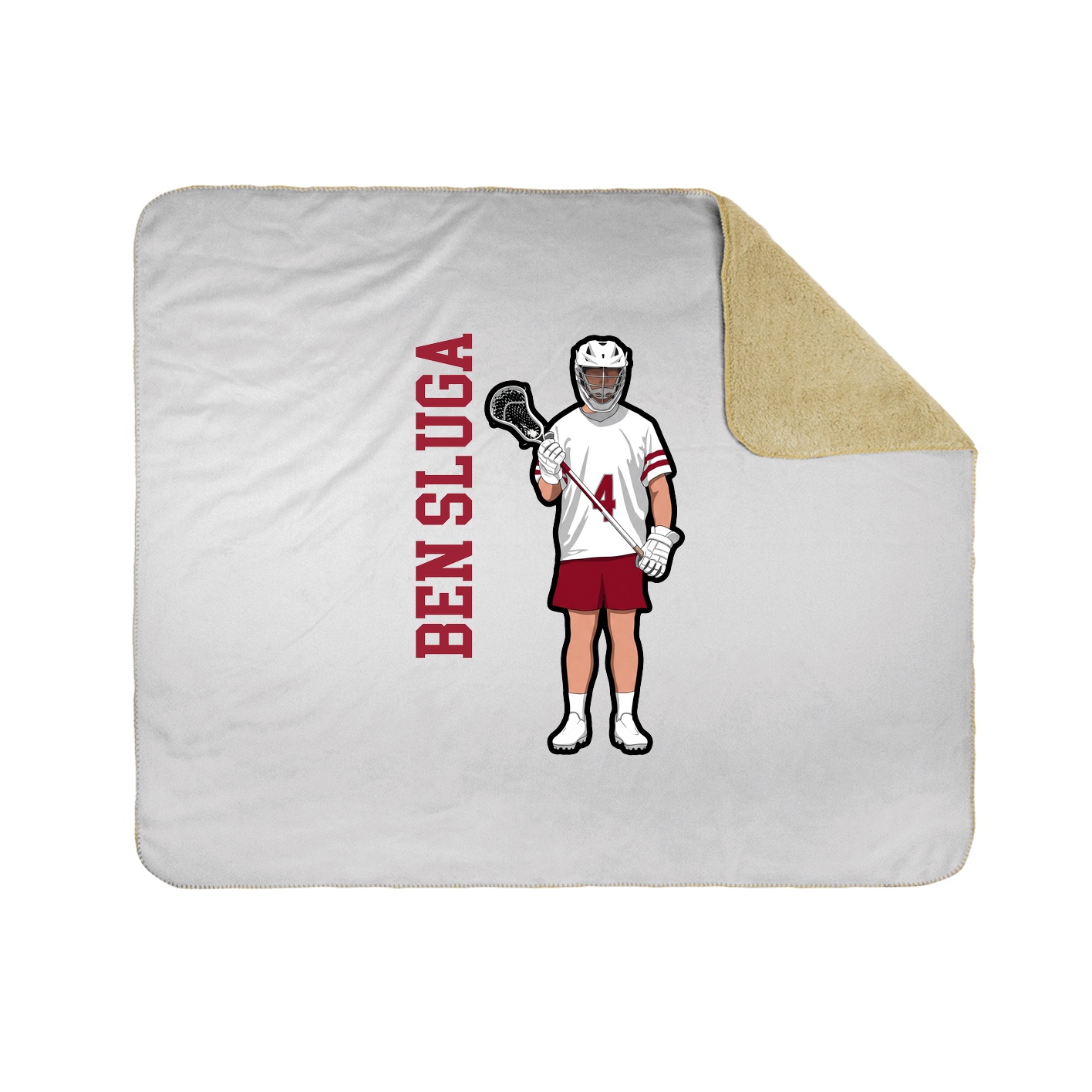 Throw Blanket — Name Vertical in White