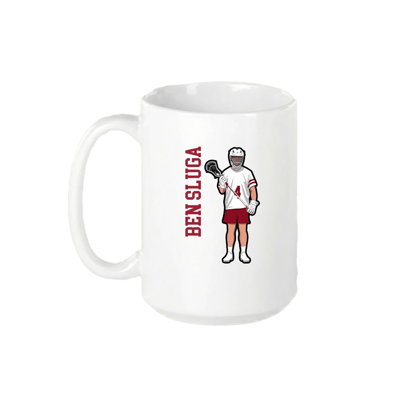 15oz Coffee Mug — Name Vertical in White