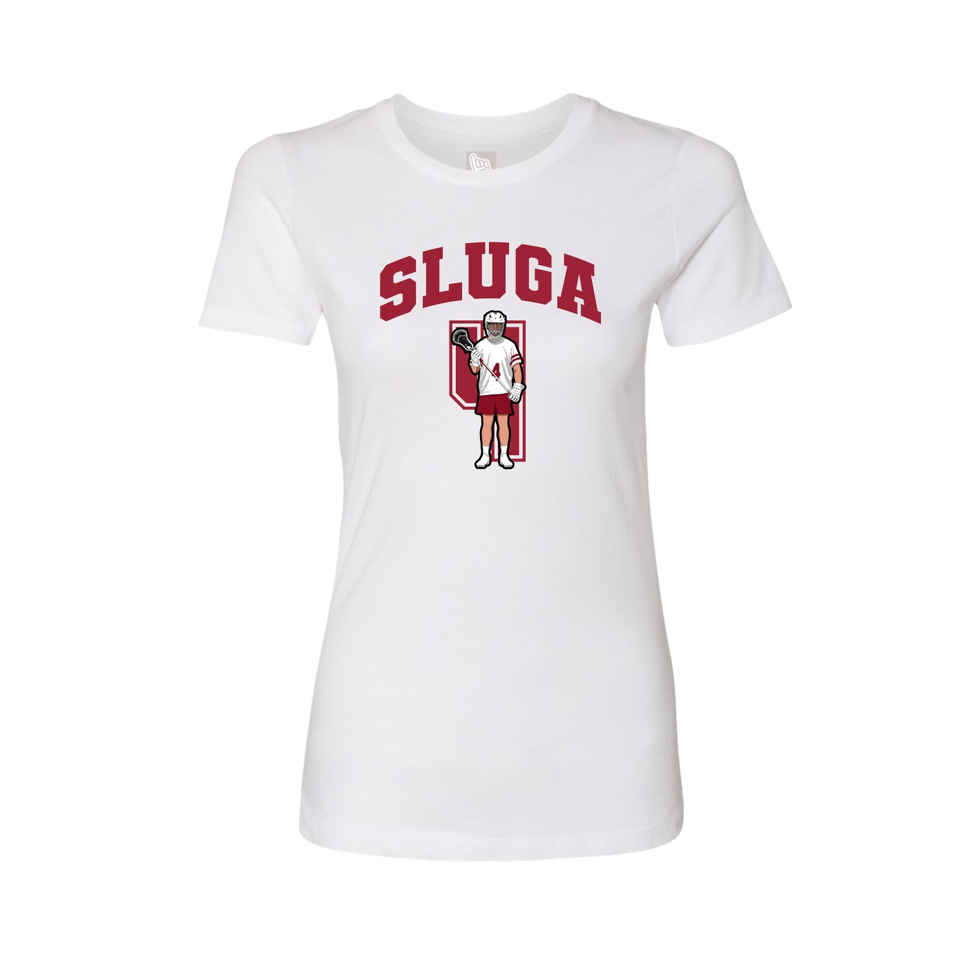 Fitted Women's Tee — Number in White