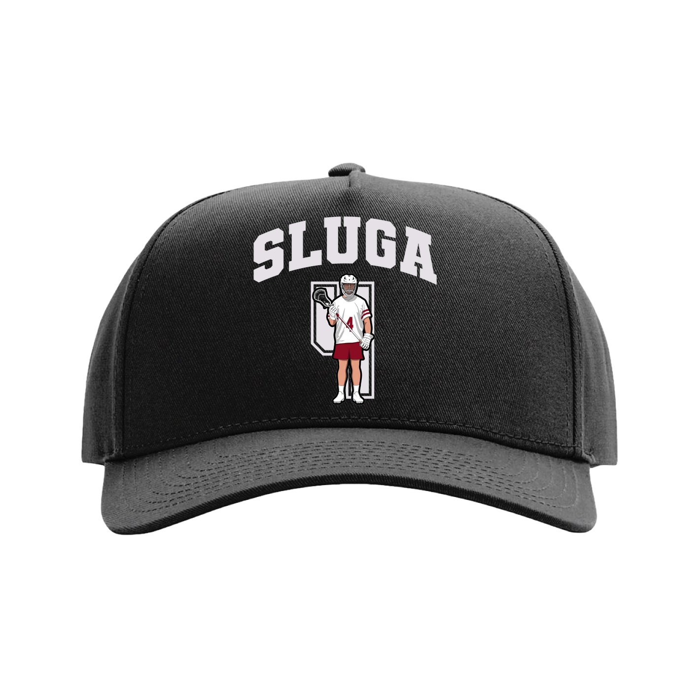 Full Fabric Five-Panel Champ Cap — Number in Black