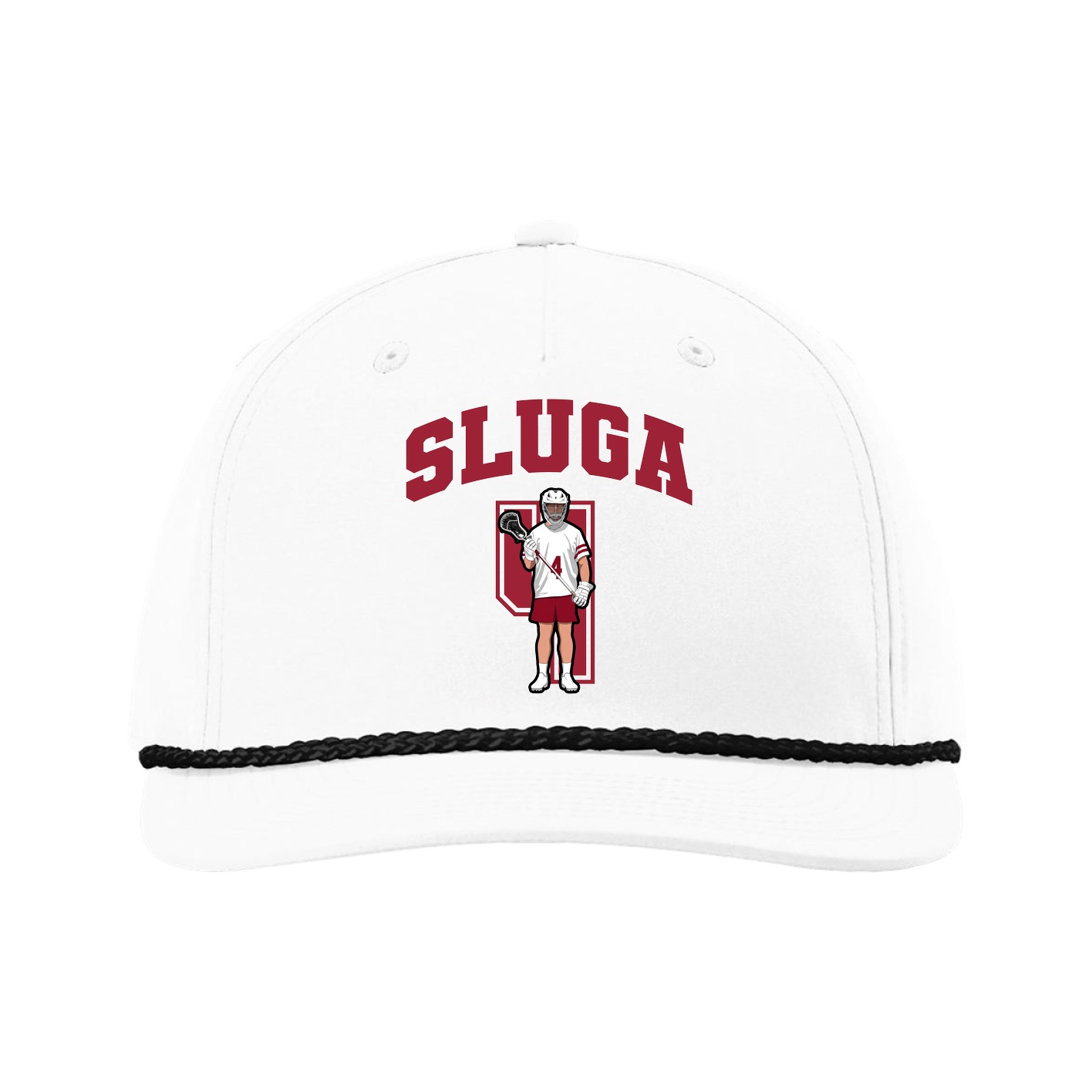 Five-Panel Classic Rope Cap — Number in White
