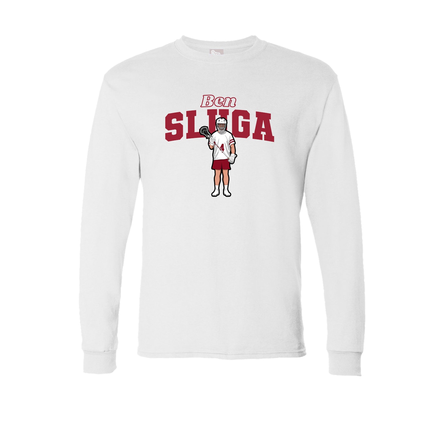 Long Sleeve Tee — Name Arch in White