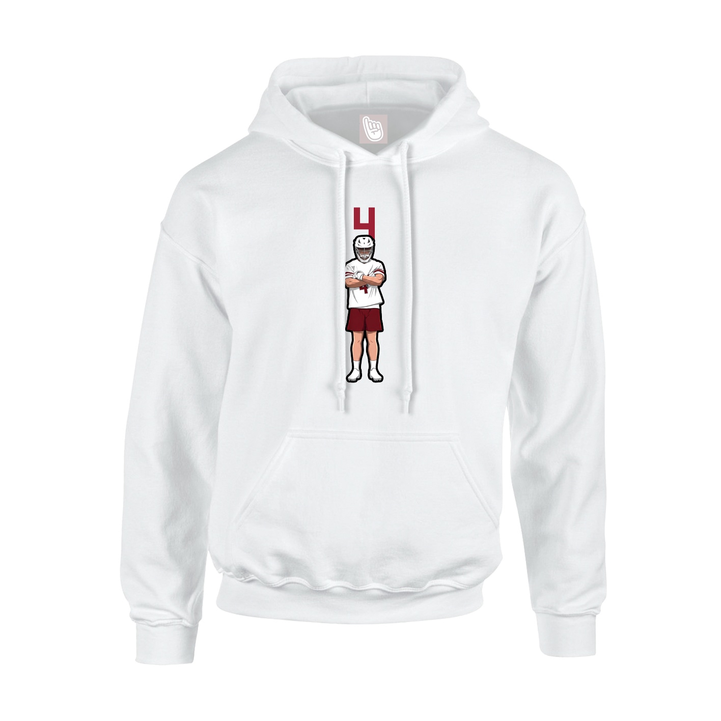 Hoodie — Number Top in White