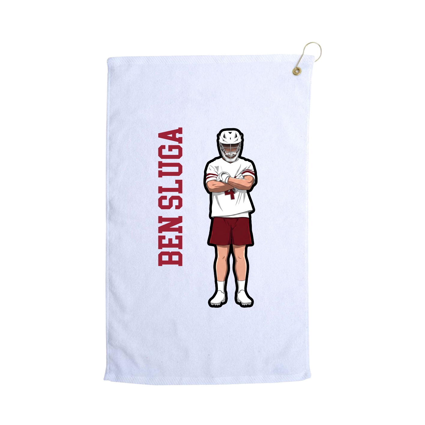 Golf Towel — Name Vertical in White