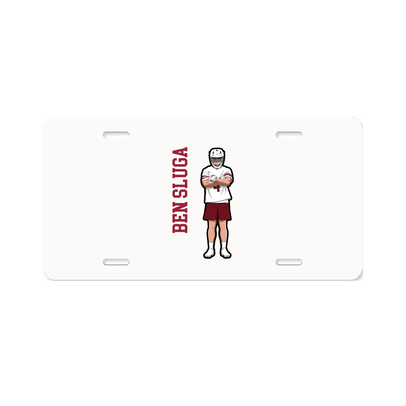 License Plate — Name Vertical in Classic
