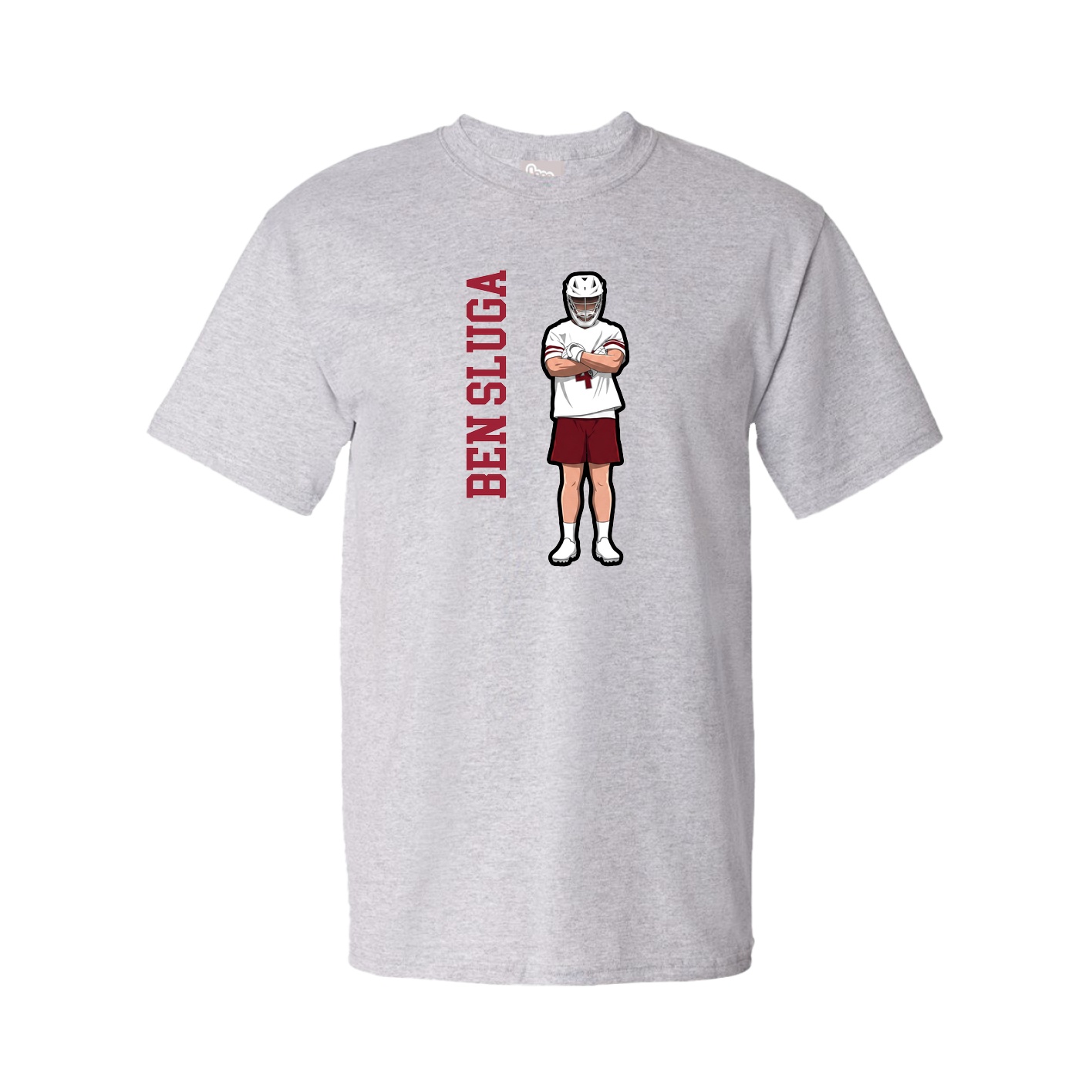 Tee — Name Vertical in Grey
