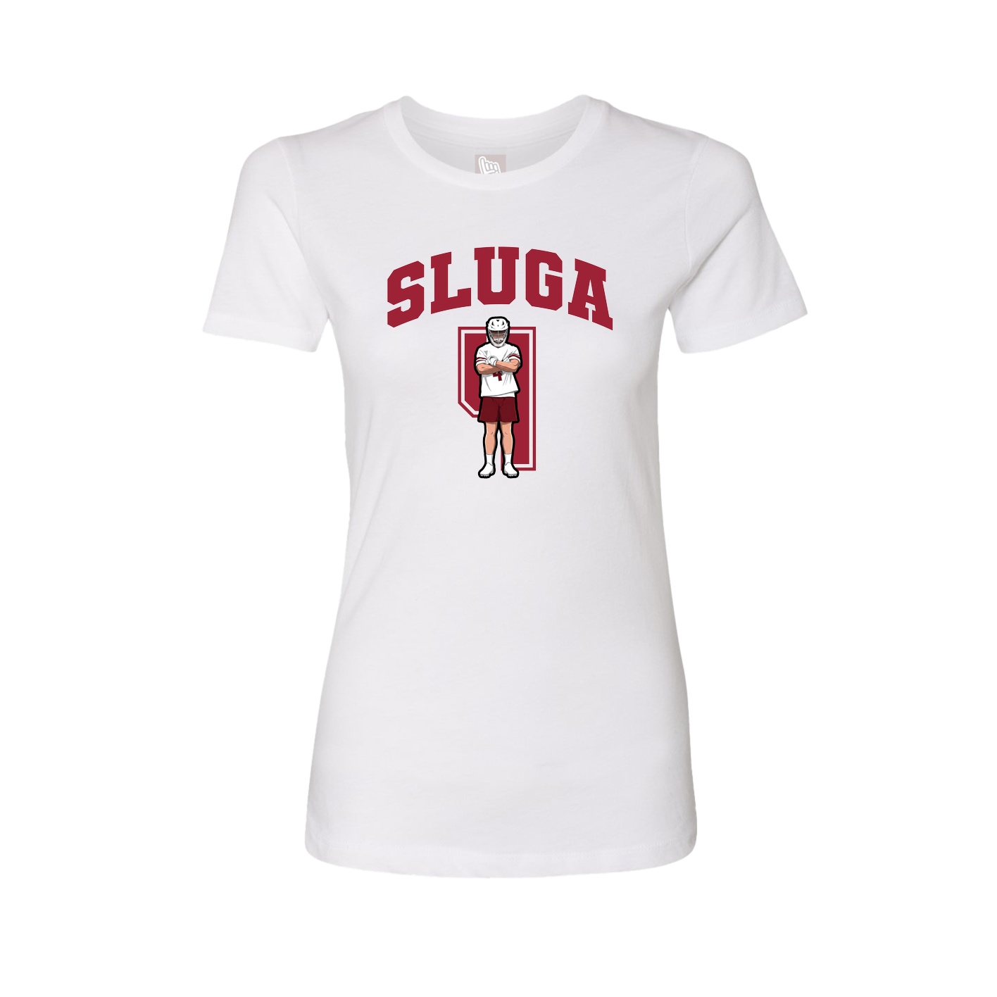 Fitted Women's Tee — Number in White