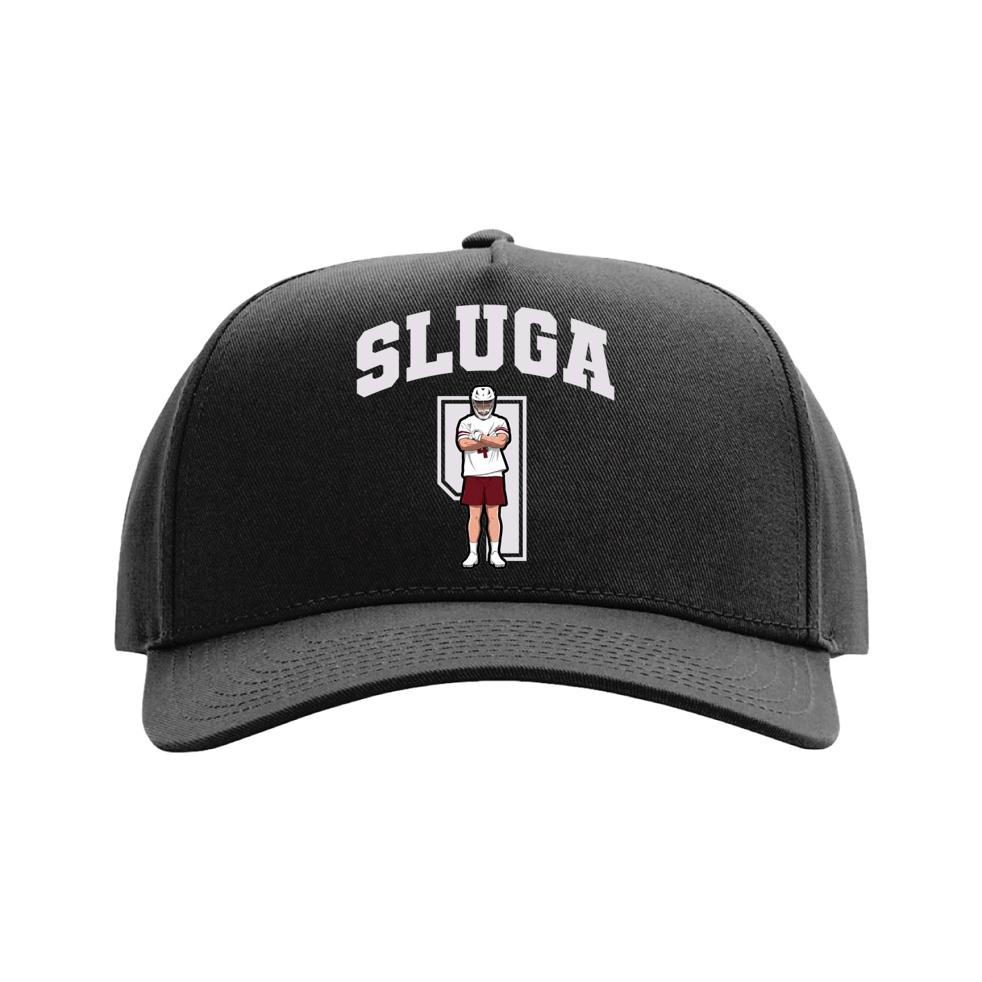 Full Fabric Five-Panel Champ Cap — Number in Black