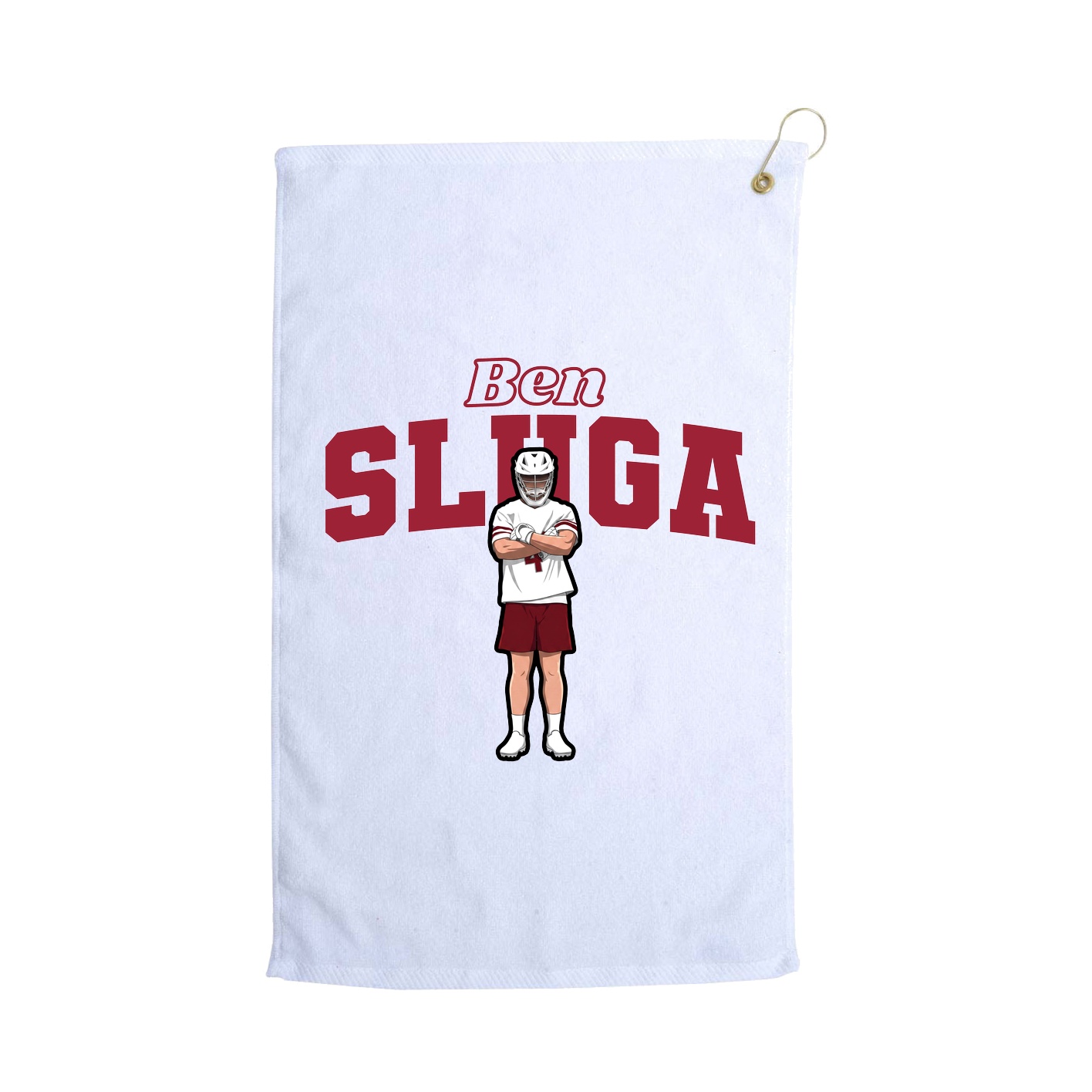 Golf Towel — Name Arch in White