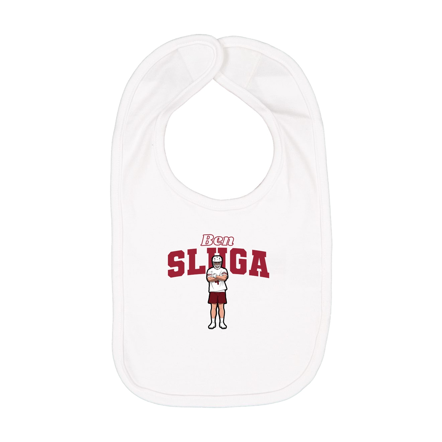 Infant Bib — Name Arch in White