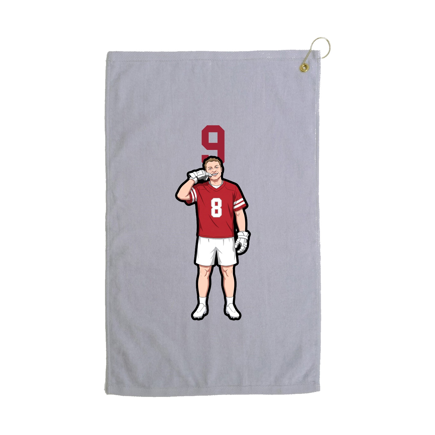Golf Towel — Number Top in Grey