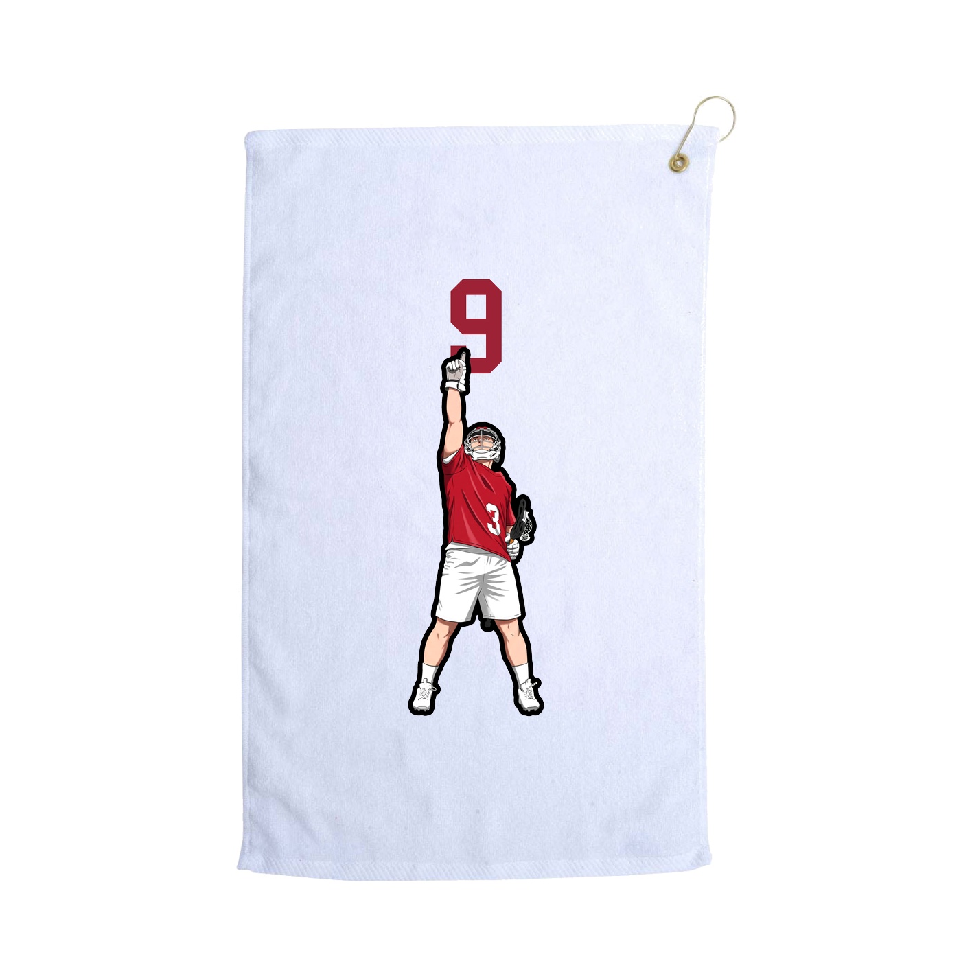 Golf Towel — Number Top in White