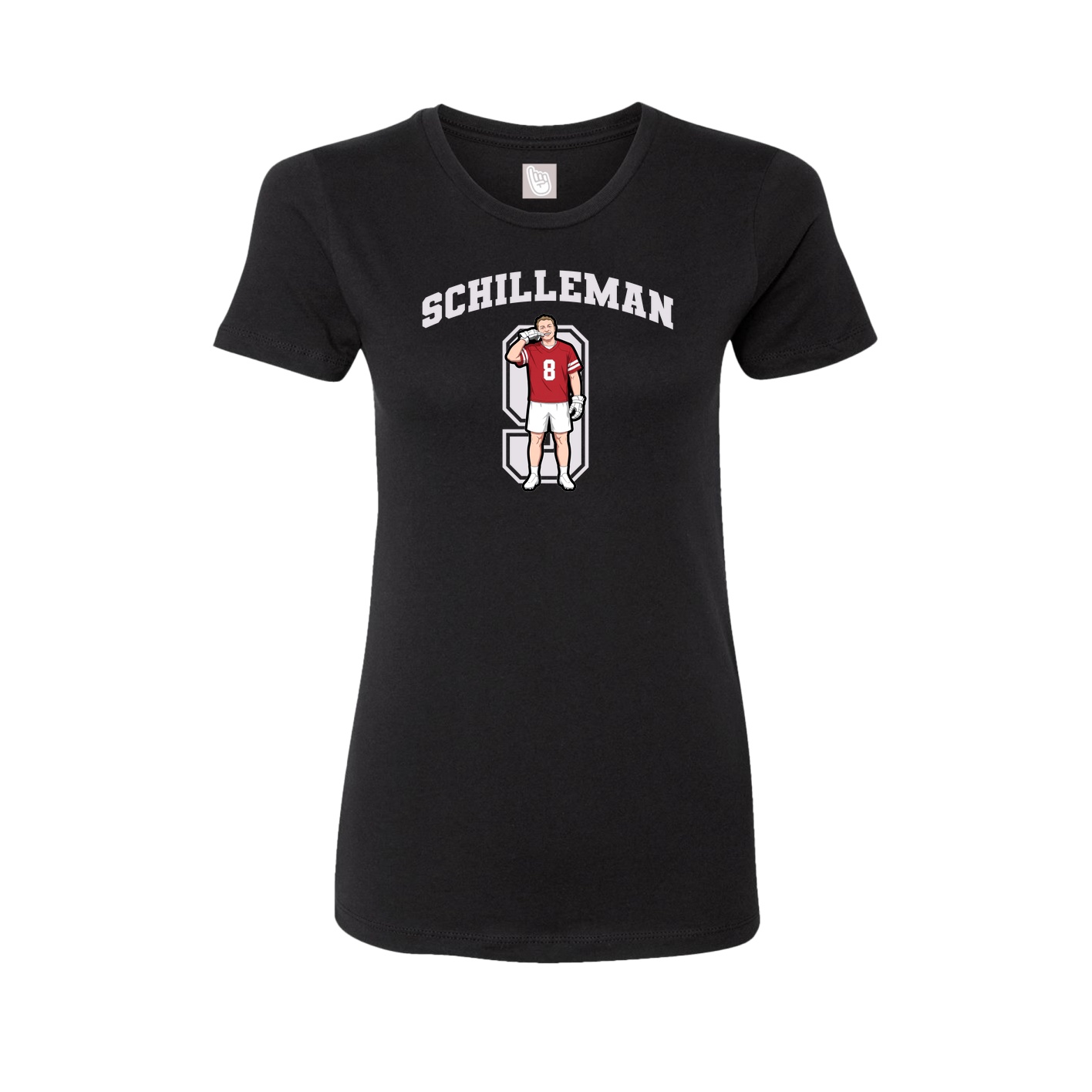 Fitted Women's Tee — Number in Black