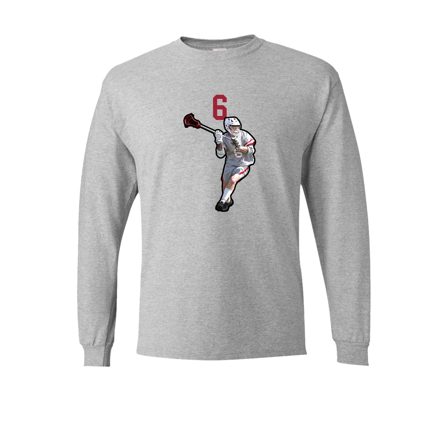 Long Sleeve Tee — Number Top in Grey