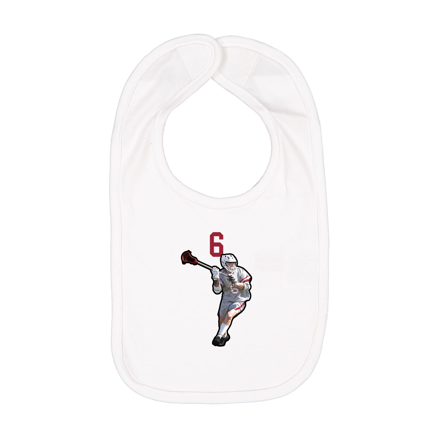 Infant Bib — Number Top in White