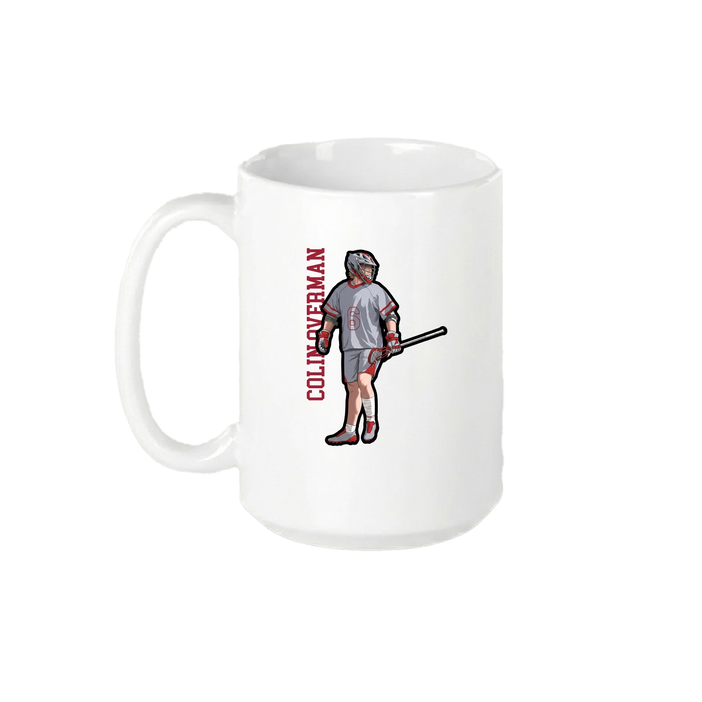15oz Coffee Mug — Name Vertical in White
