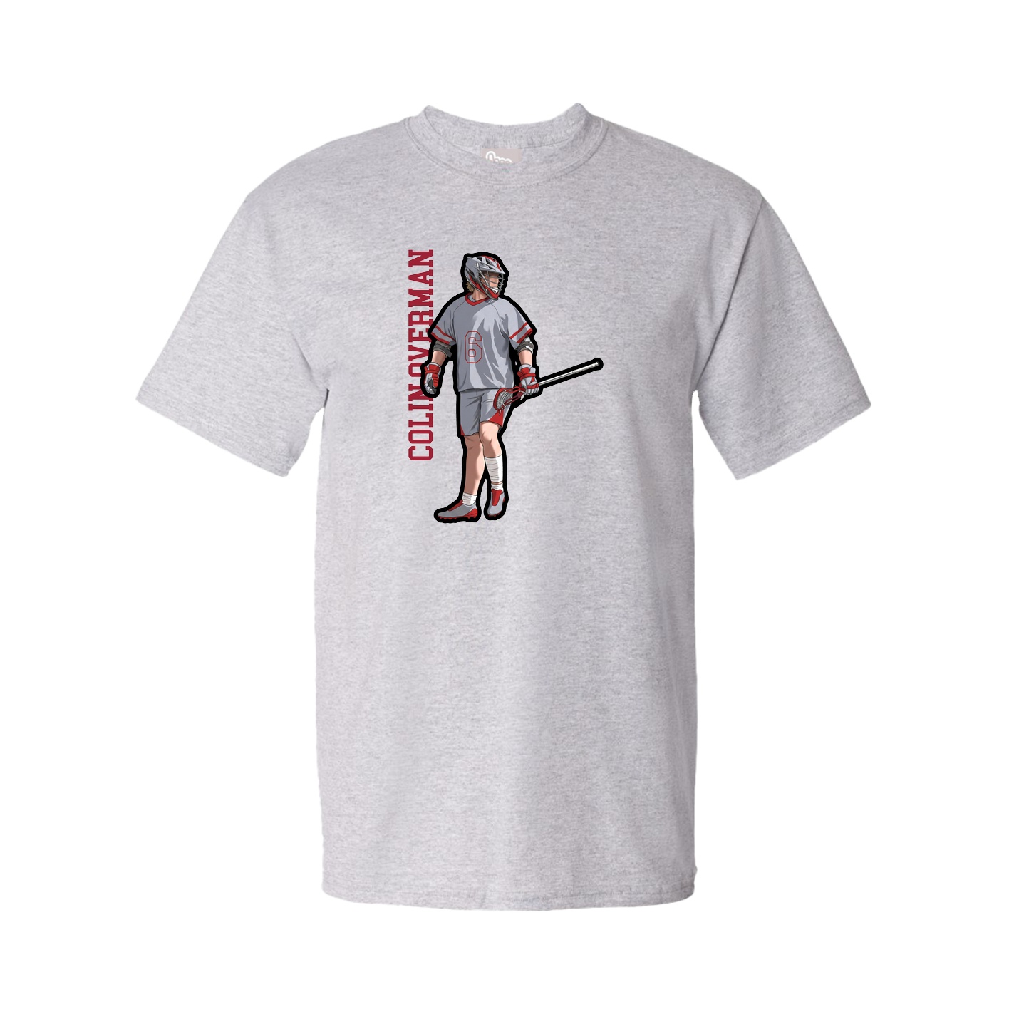 Youth Tee — Name Vertical in Grey