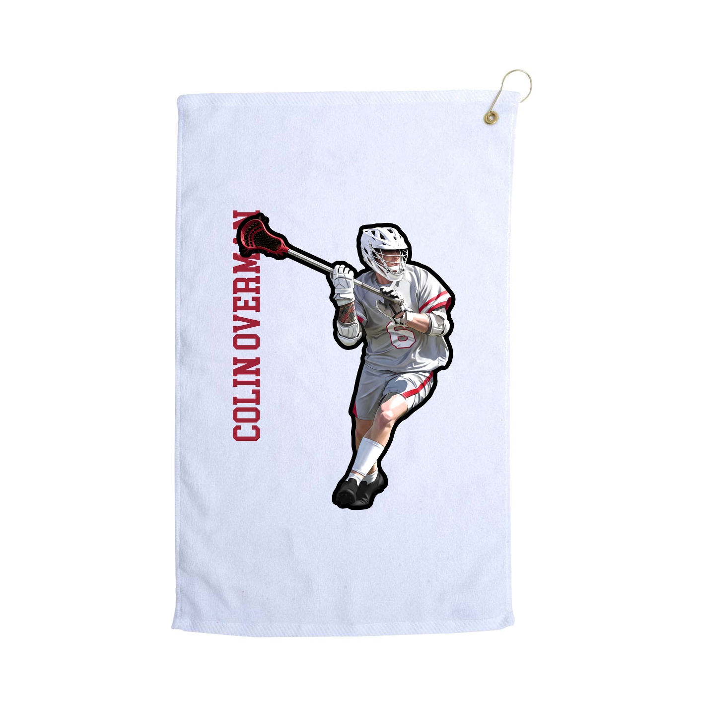 Golf Towel — Name Vertical in White