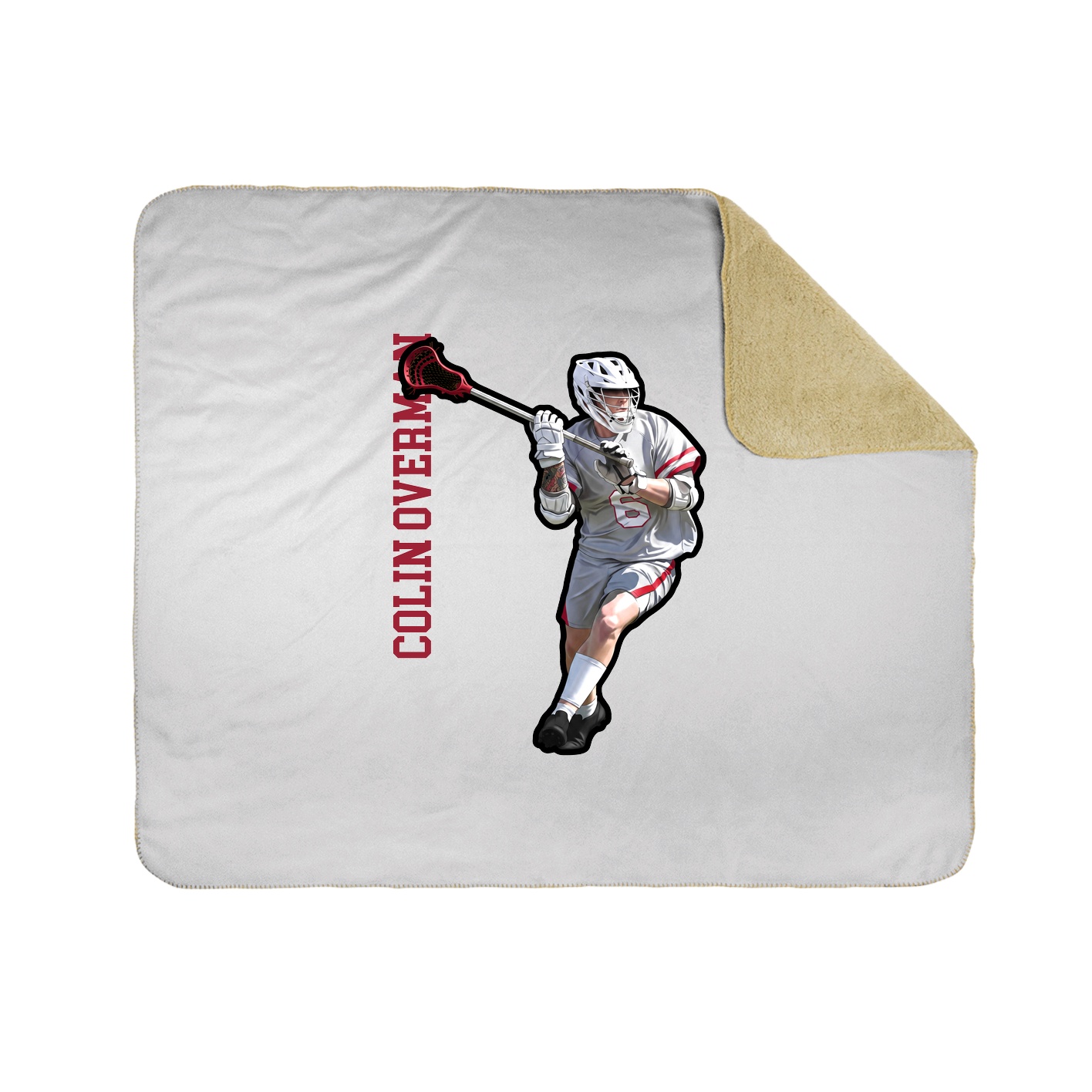 Throw Blanket — Name Vertical in White