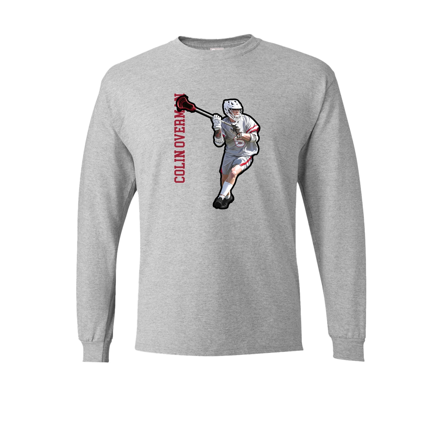 Long Sleeve Tee — Name Vertical in Grey