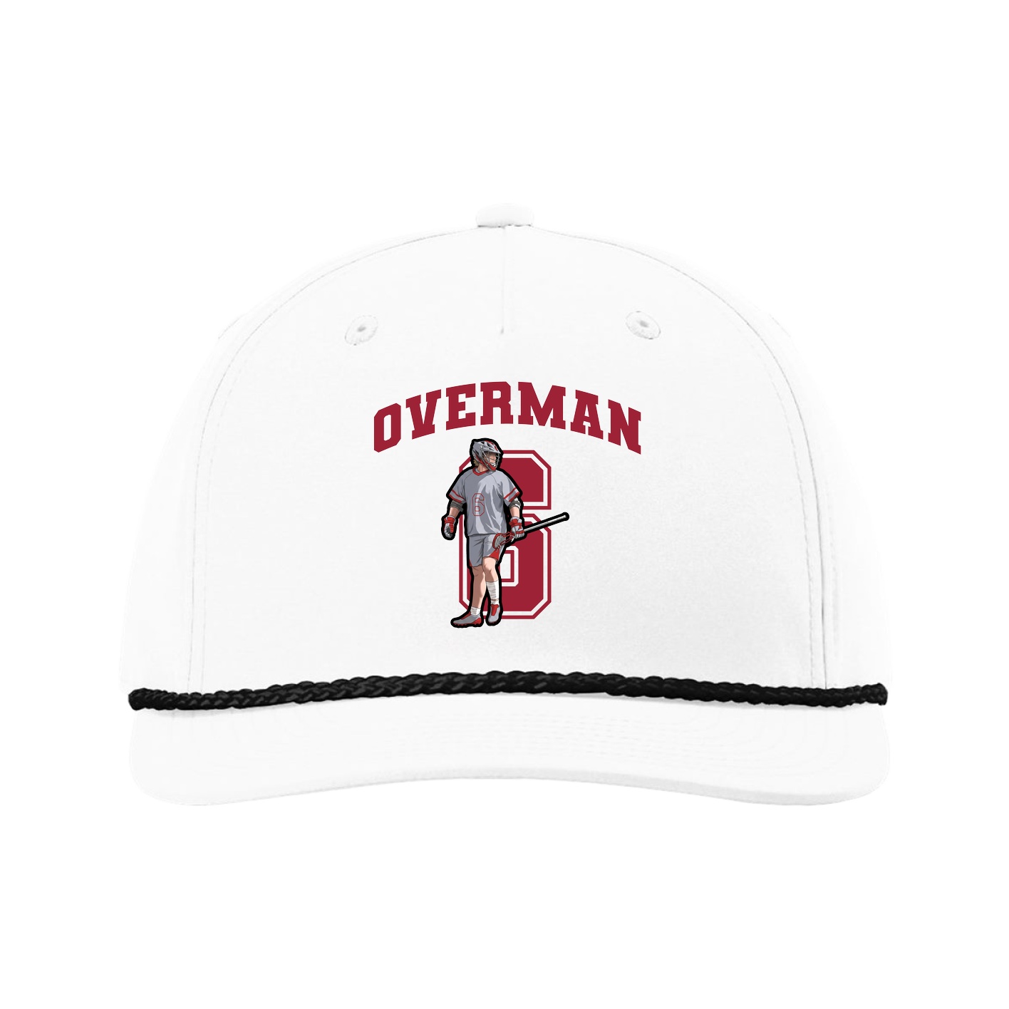Five-Panel Classic Rope Cap — Number in White