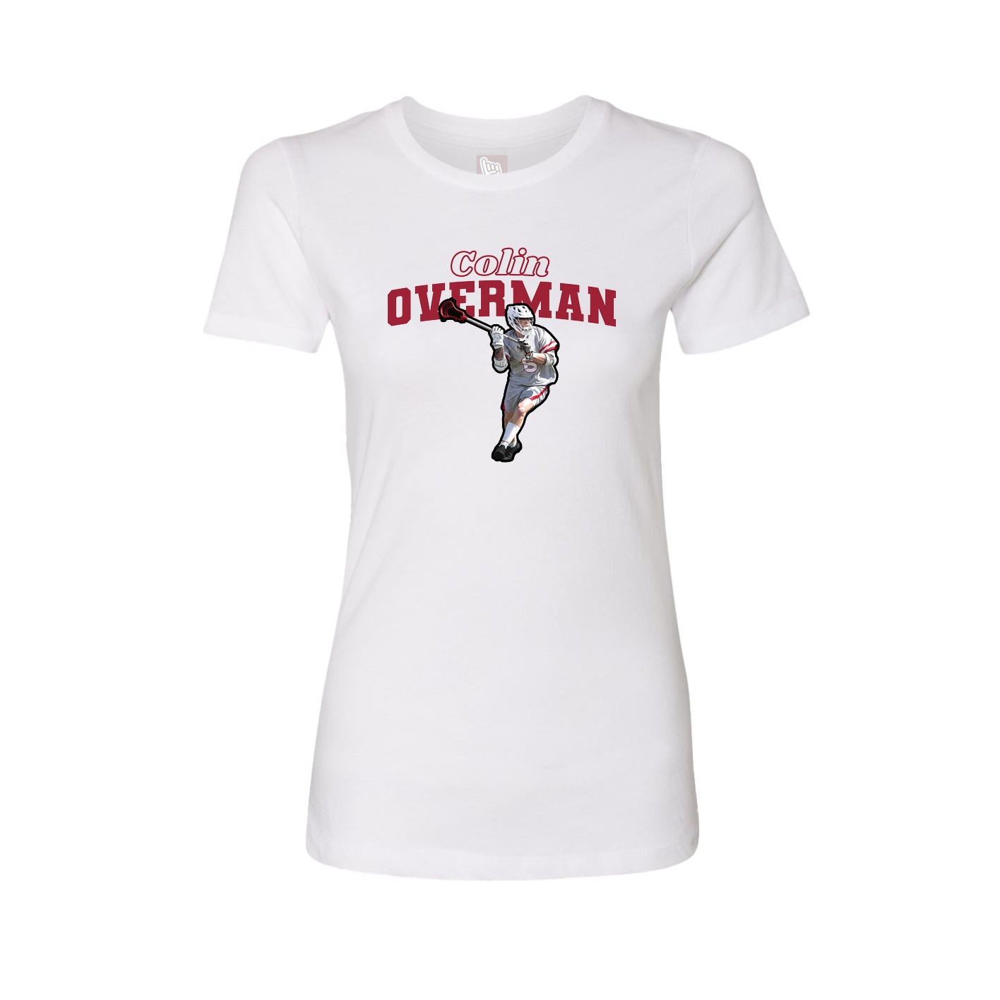 Fitted Women's Tee — Name Arch in White