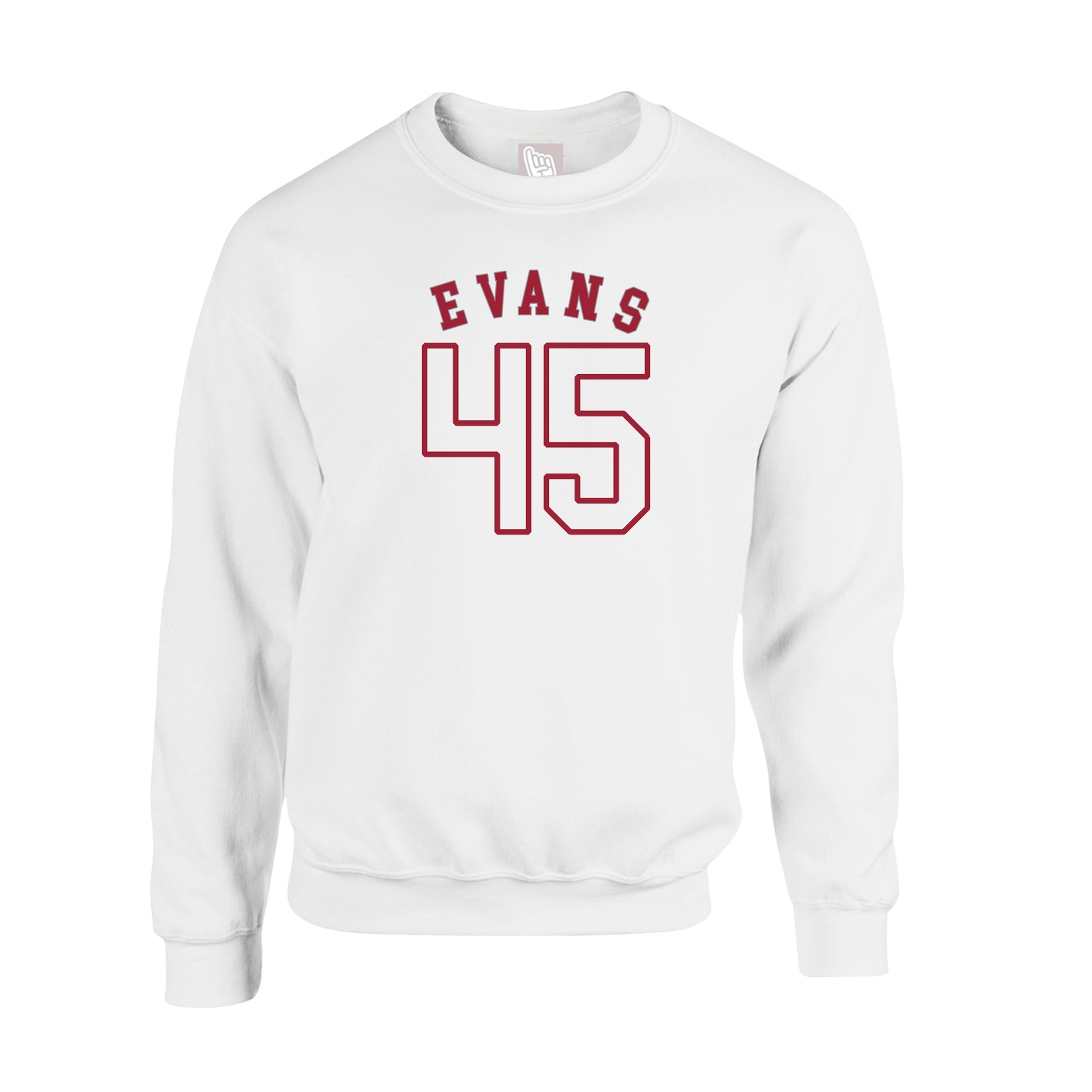 Fleece Crew — Shirsey Arch in White